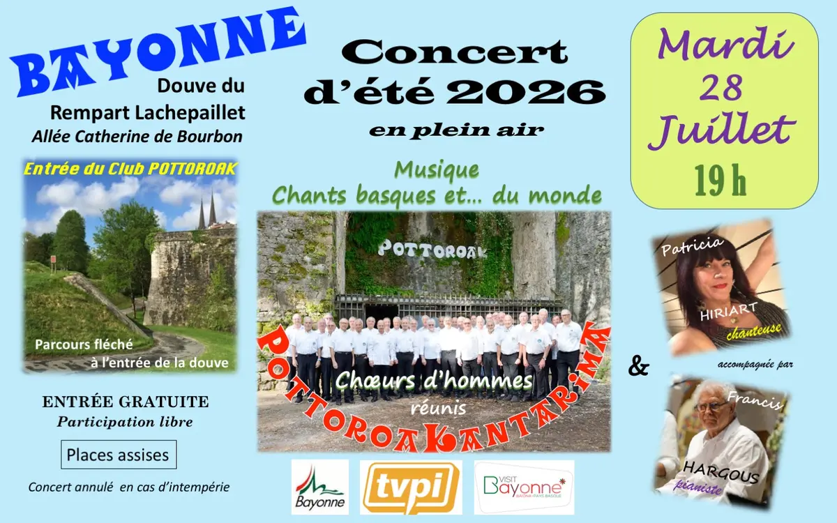 Concert d'été en plein air musique et chants basques au Club Pottoroak