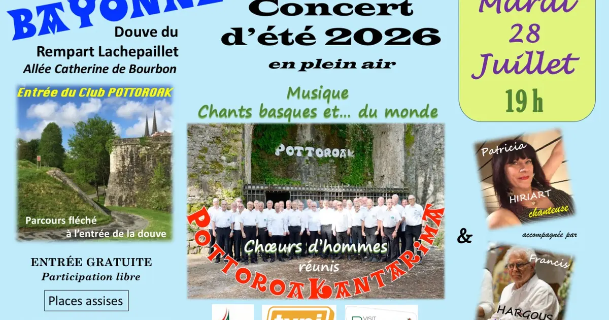 Concert d'été en plein air musique et chants basques au Club Pottoroak