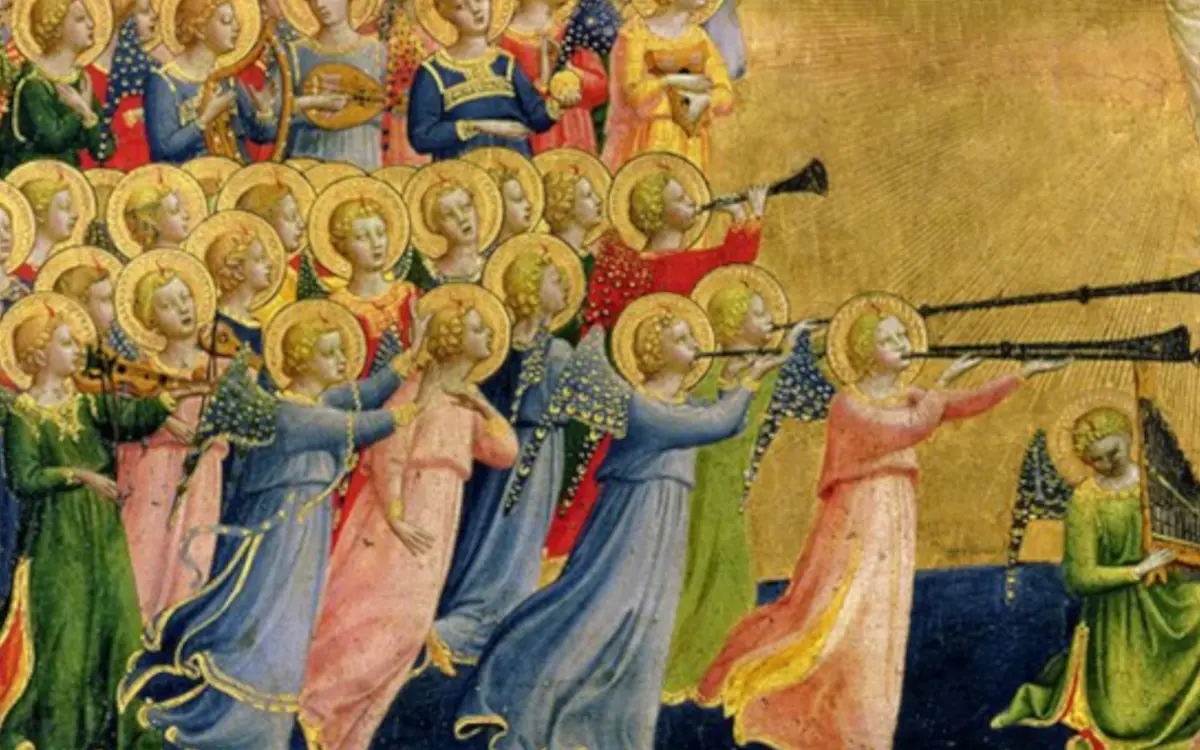 Fra Angelico, le chœur des anges -Le Christ glorifié dans la cour du ciel (1423-24)