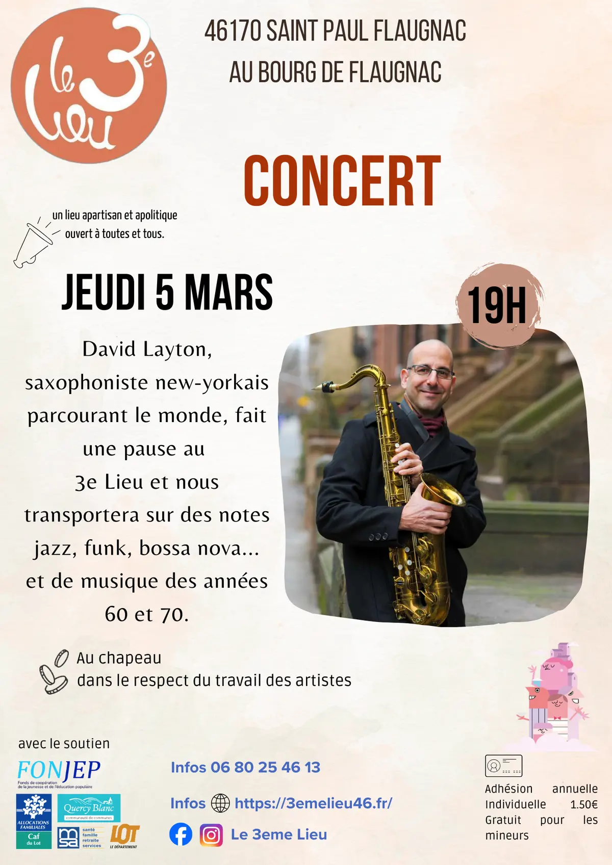 Concert de David Layton au 3ème lieu