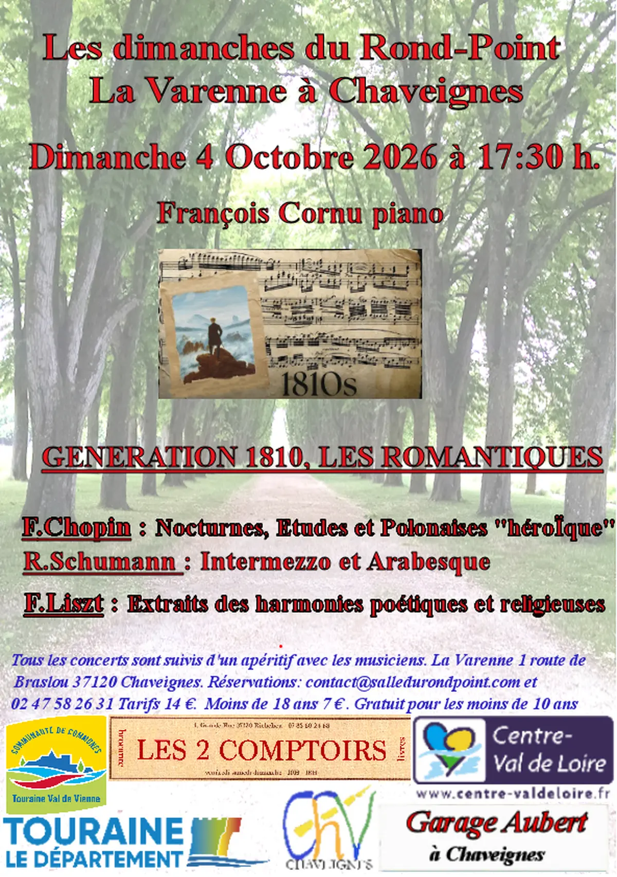 Concert de François Cornu : Génération 1810, Les Romantiques