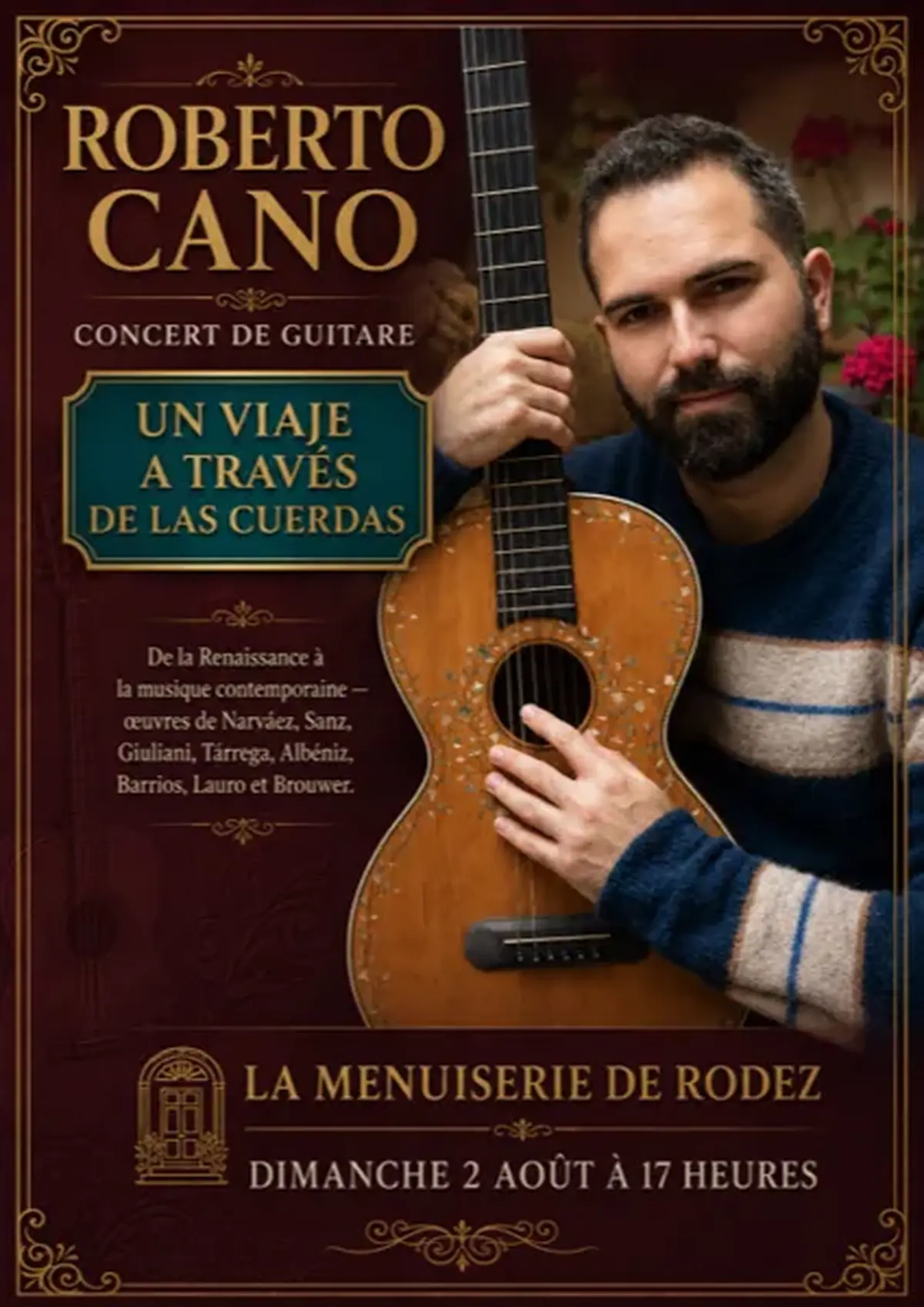 Concert de guitare : Roberto Cano  Un viaje a través de las cuerdas 