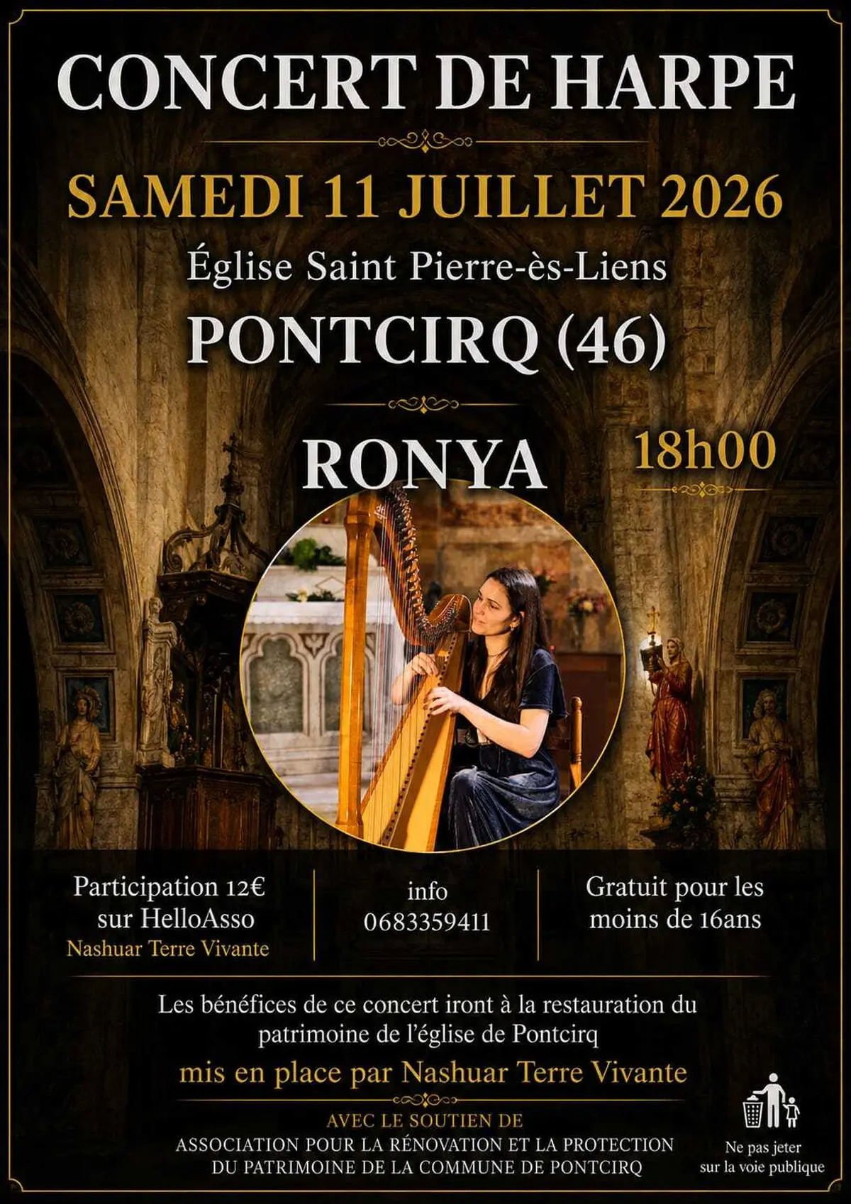Concert de harpe à l’église Saint-Pierre-ès-Liens