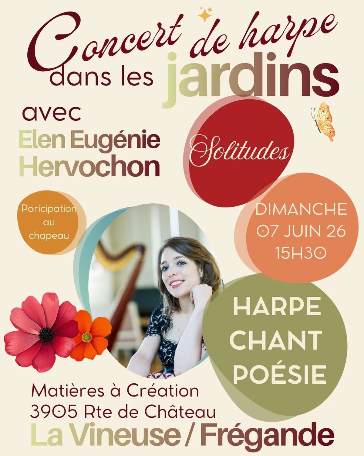 Concert de harpe et poésie dans les jardins