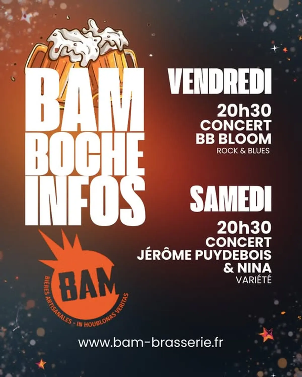 Concert de Jérôme Puydebois et Nina à la brasserie BAM