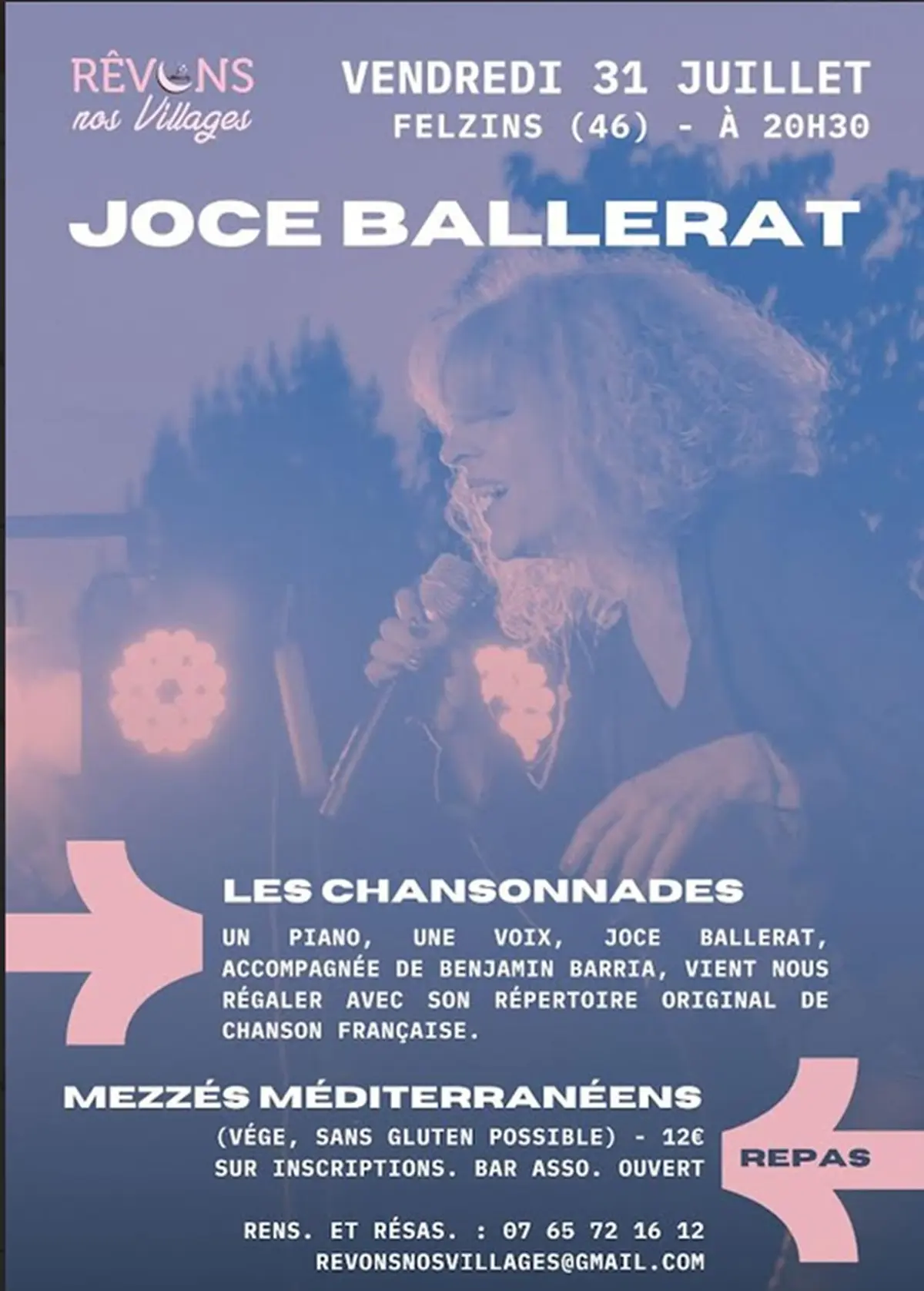 Concert de Joce Ballerat – Les chansonnades au Quinte & Sens, Felzins