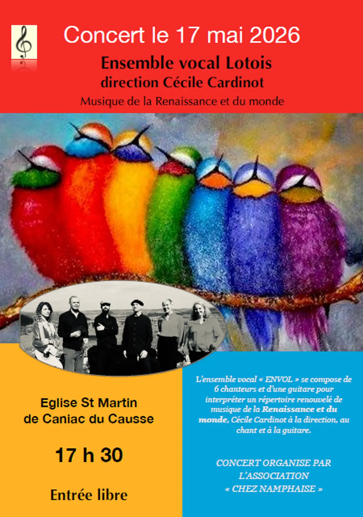 Concert de l'ensemble vocal lotois, dirigé par Cécile Cardinot