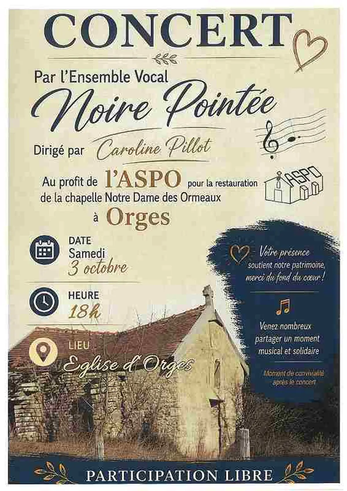 Concert de l'Ensemble vocal Noire Pointée