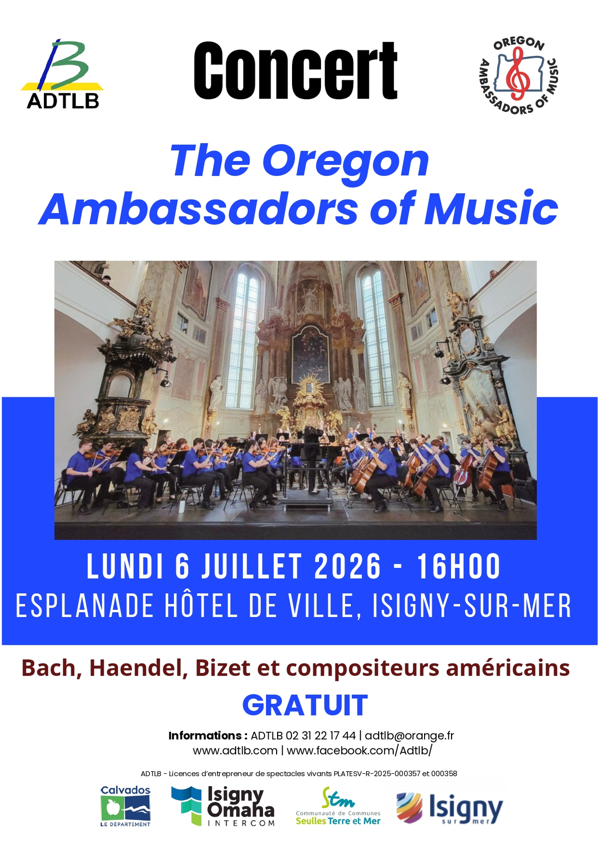 Concert de l'orchestre à cordes The Oregon Ambassadors of Music (USA)