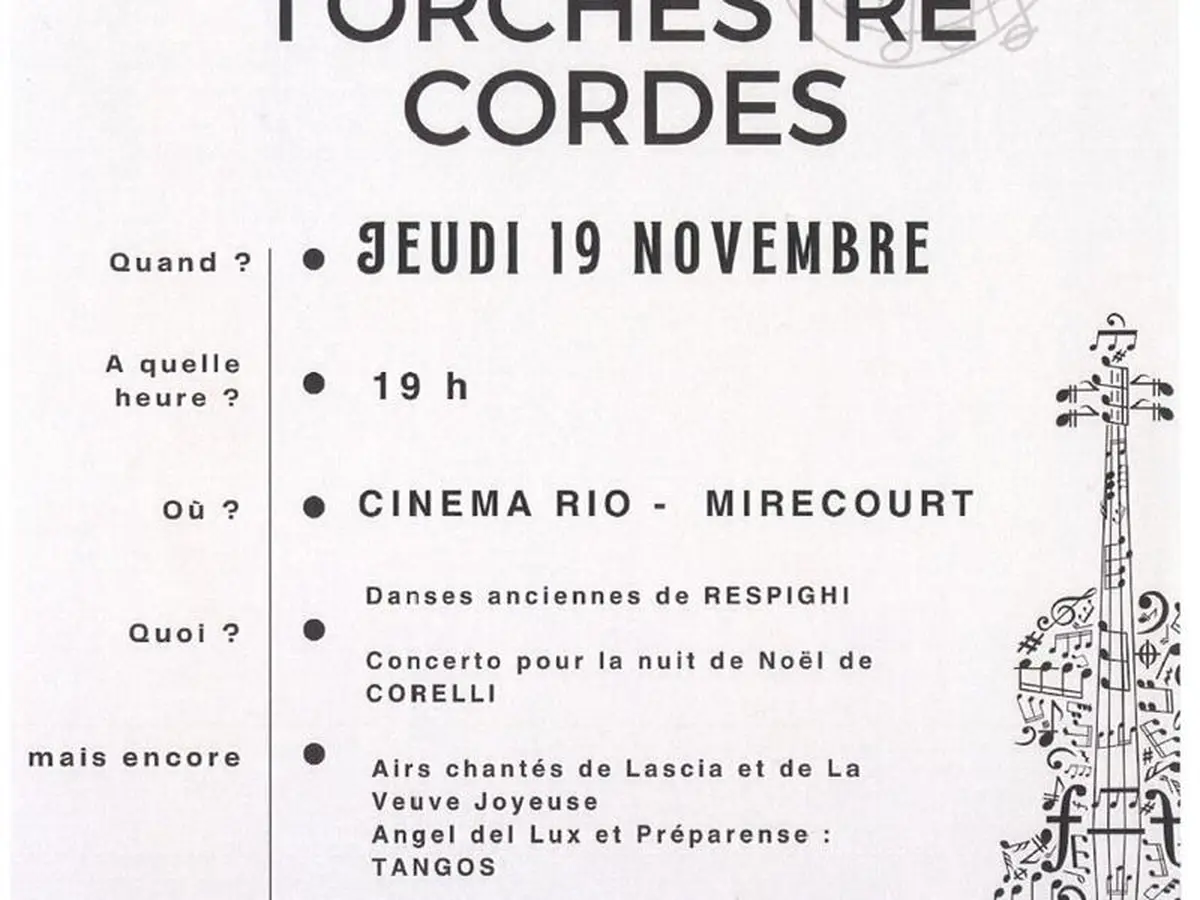 Concert de l'orchestre cordes de l'école intercommunale de musique de Mirecourt