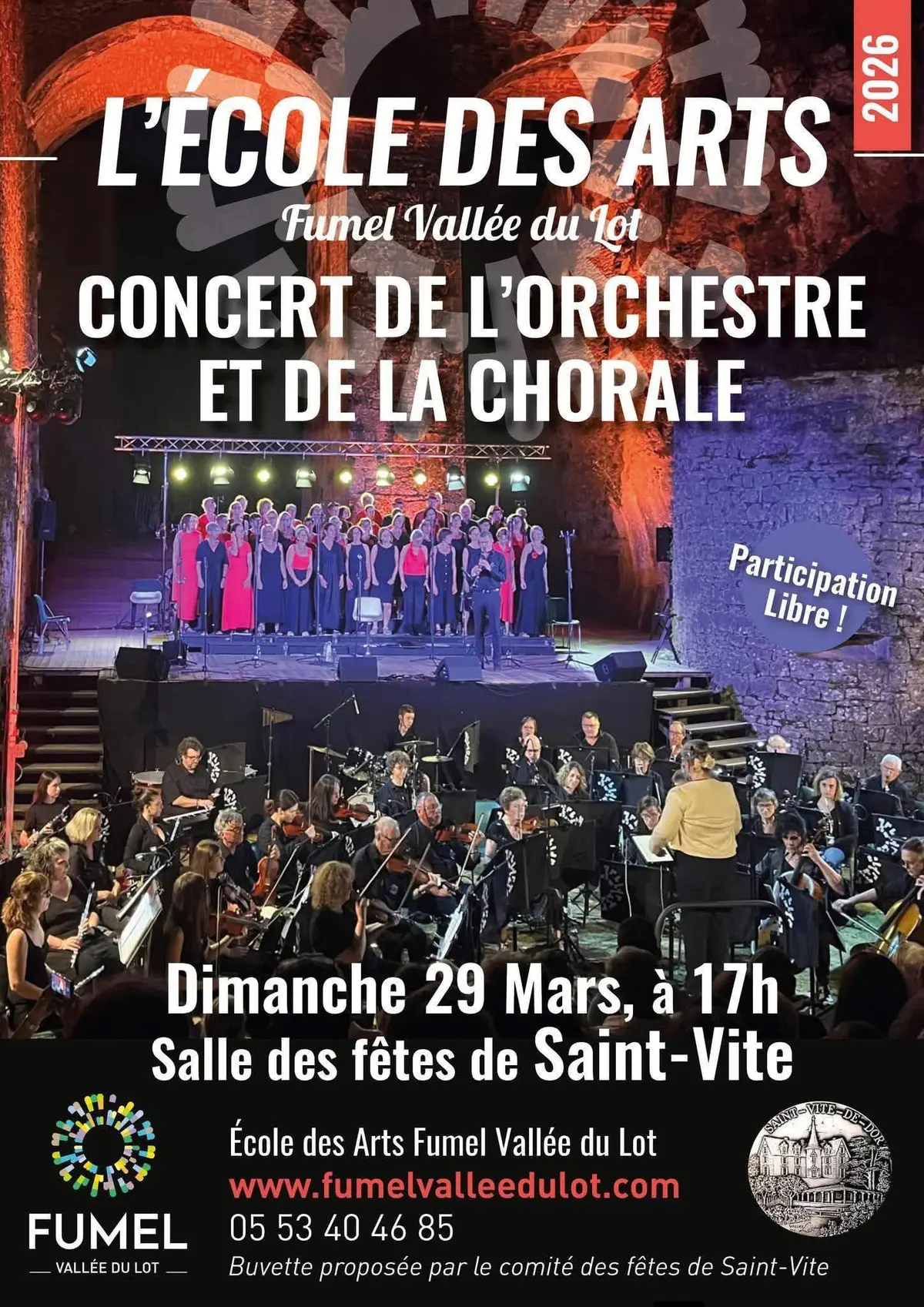 Concert de l'orchestre et de la chorale de l'Ecole des Arts Fumel Vallée du Lot