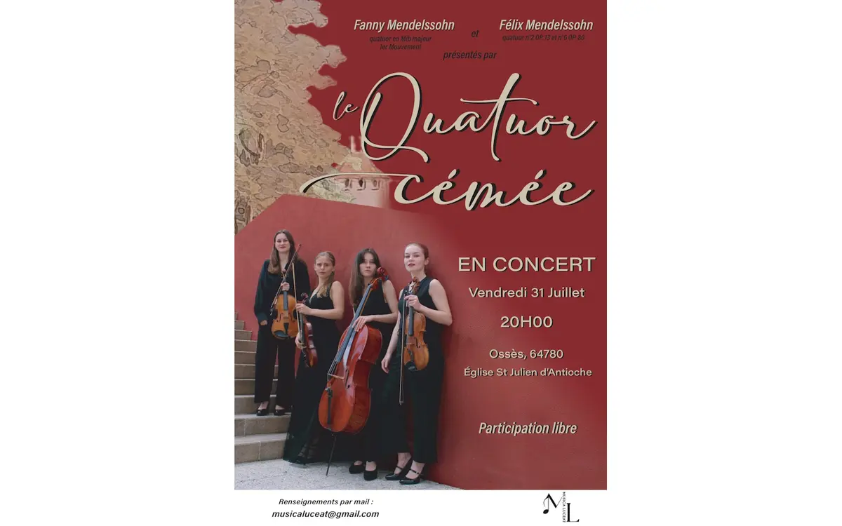 Concert de musique de chambre : Le Quatuor Cémée