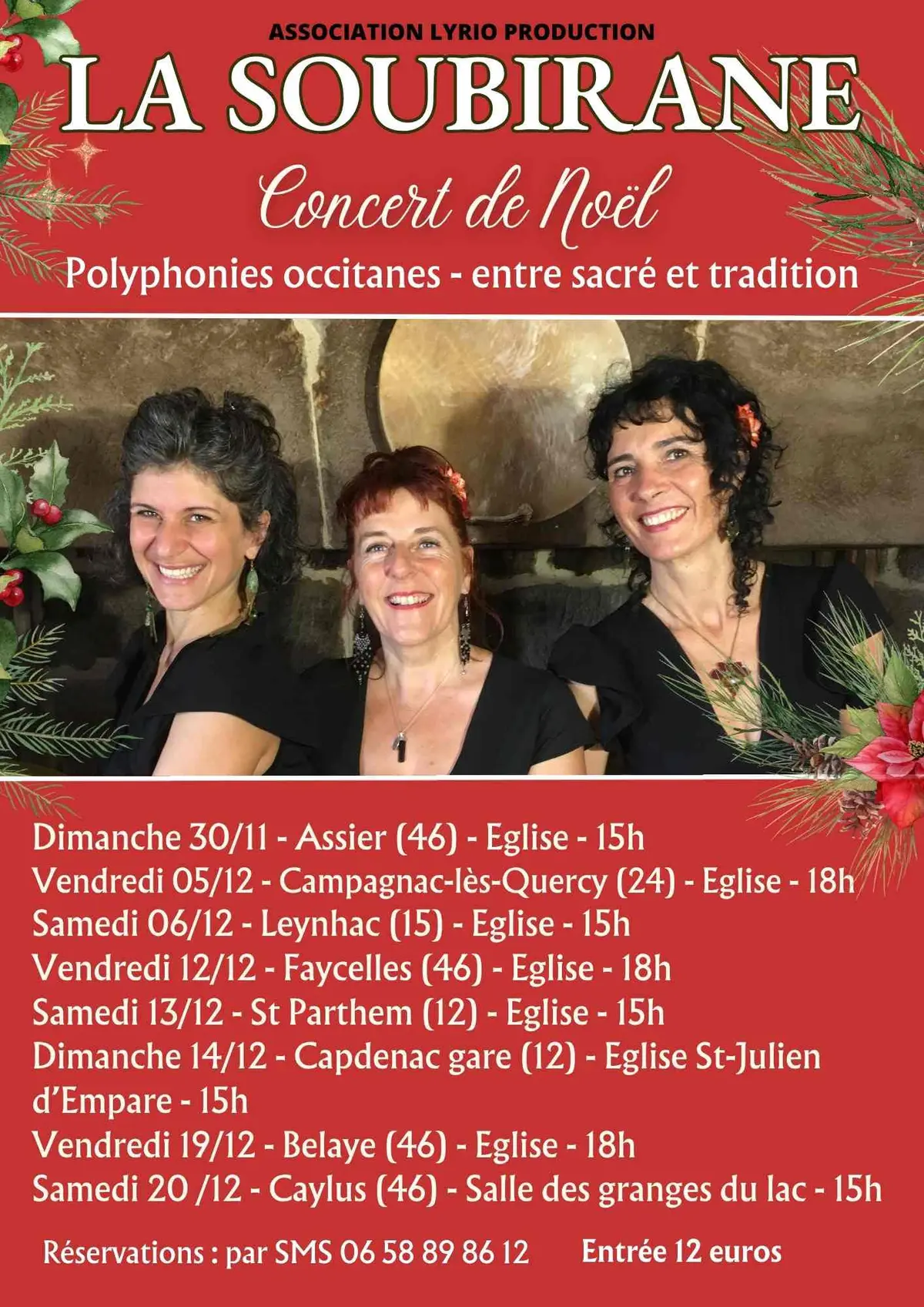Concert de Noël à Faycelles avec La Soubirane