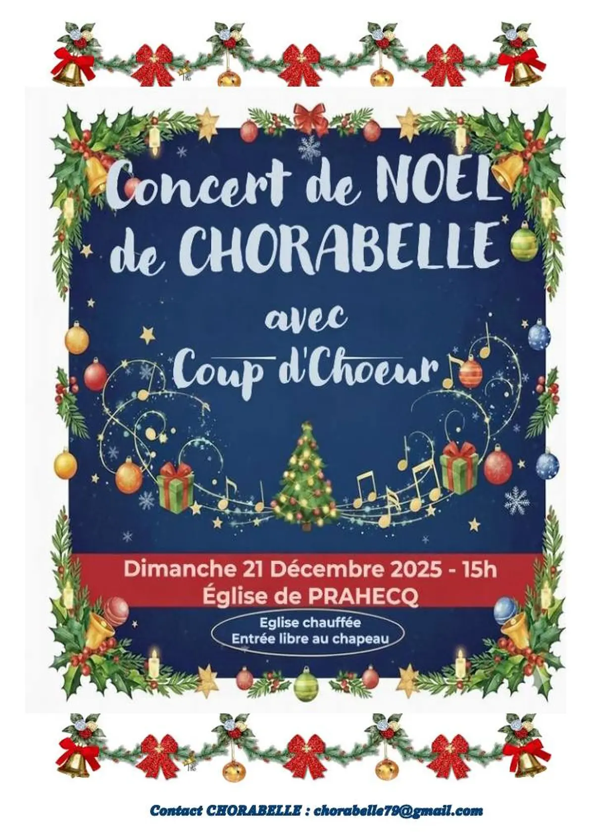Concert de Noël de Chorabelle à Prahecq