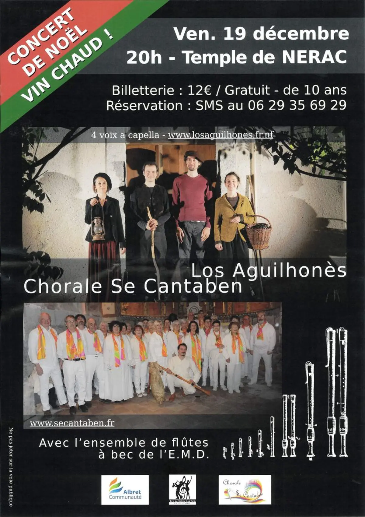 Concert de Noël des chorales Los Aguilhonès et Se Cantaben