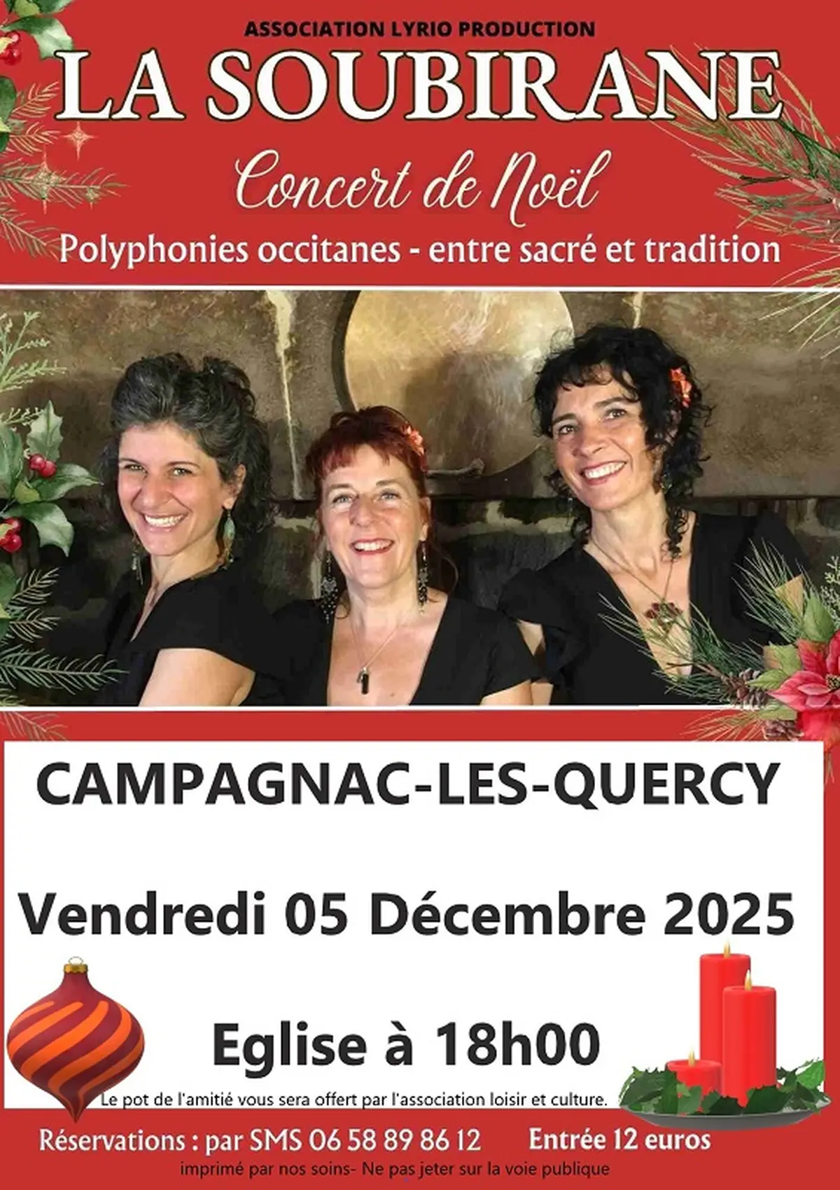 Concert de Noël La Soubirane Polyphonies occitanes- entre sacré et tradition
