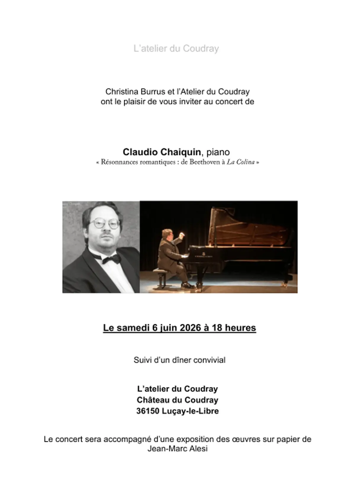 Concert de piano avec Claudio Chaiquin