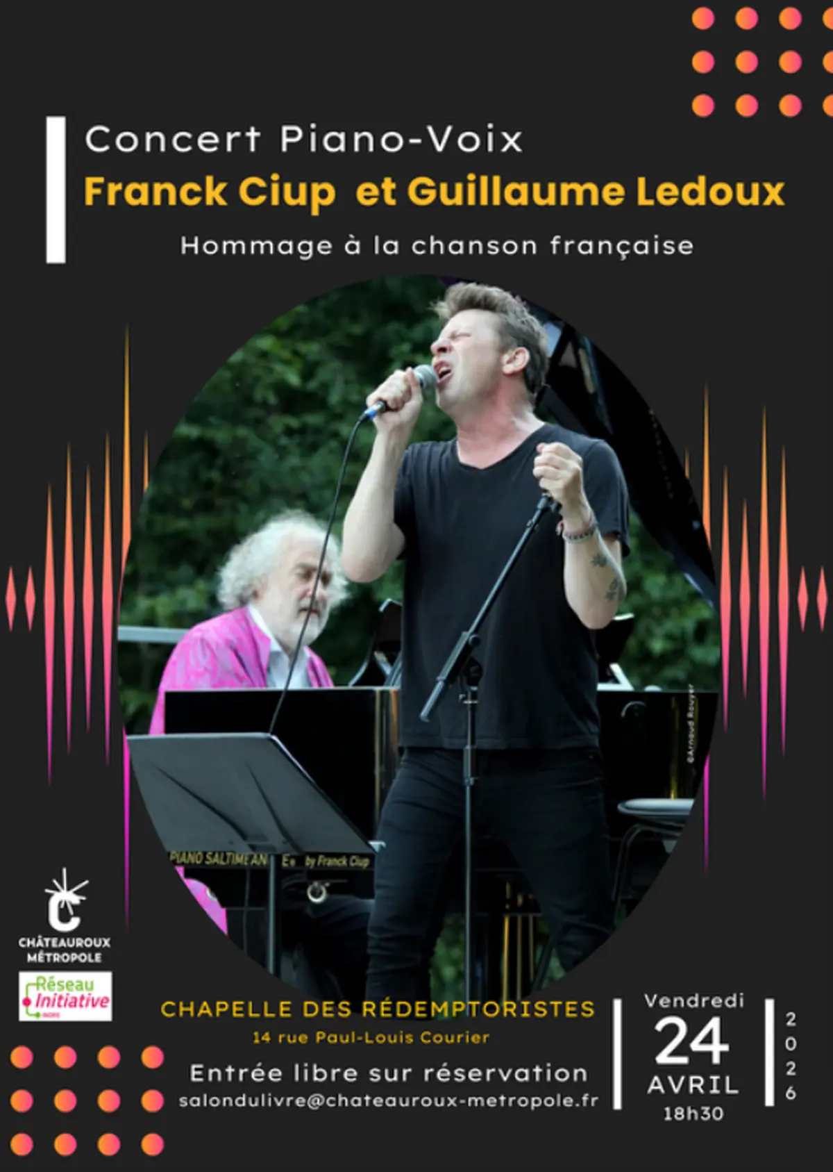 Concert de piano-voix de Guillaume Ledoux et Franck Ciup