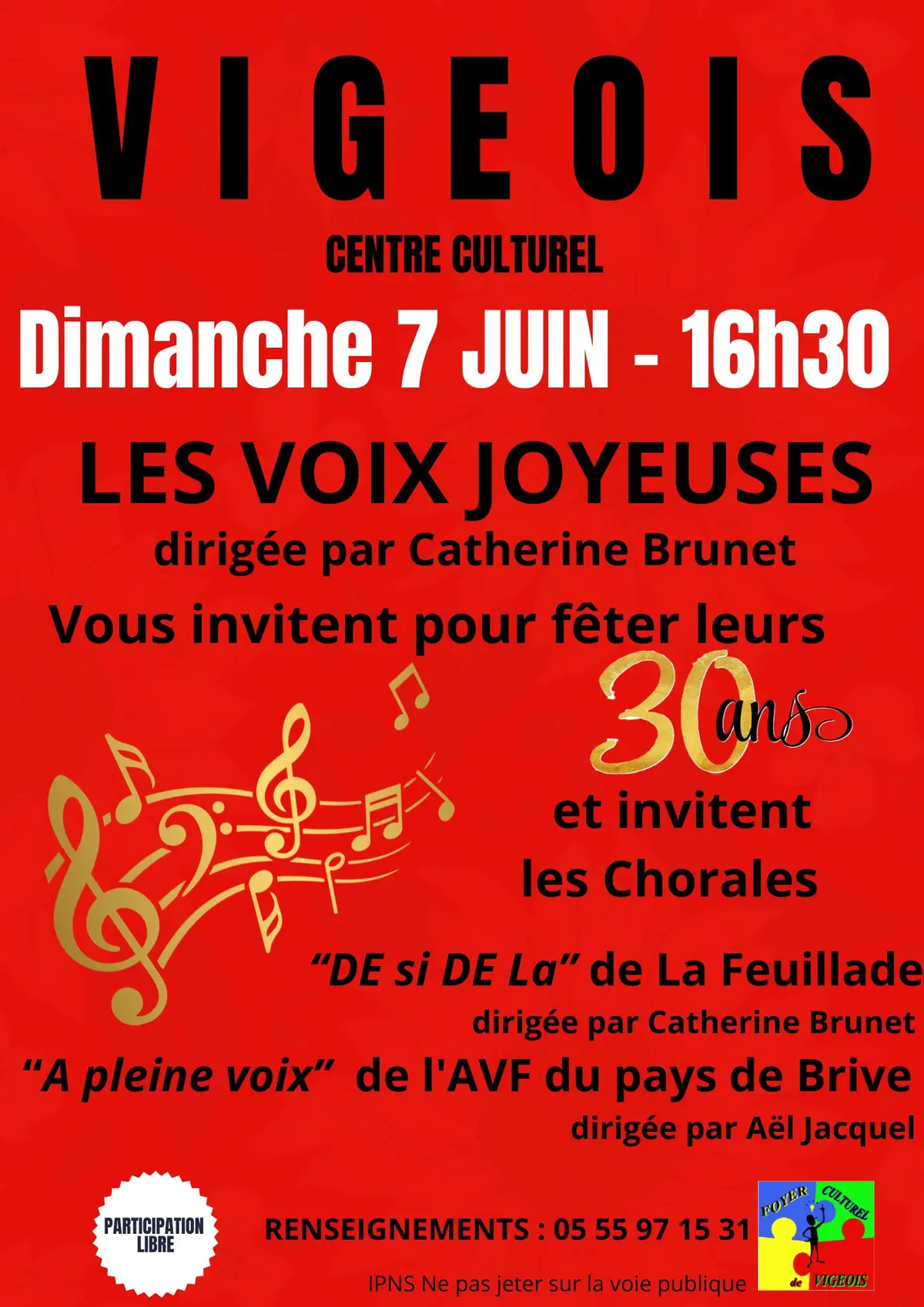 Concert des 30 ans pour Les Voix Joyeuses