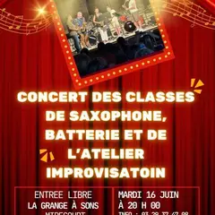 Concert des classes de saxophone et batterie et de l’atelier improvisation