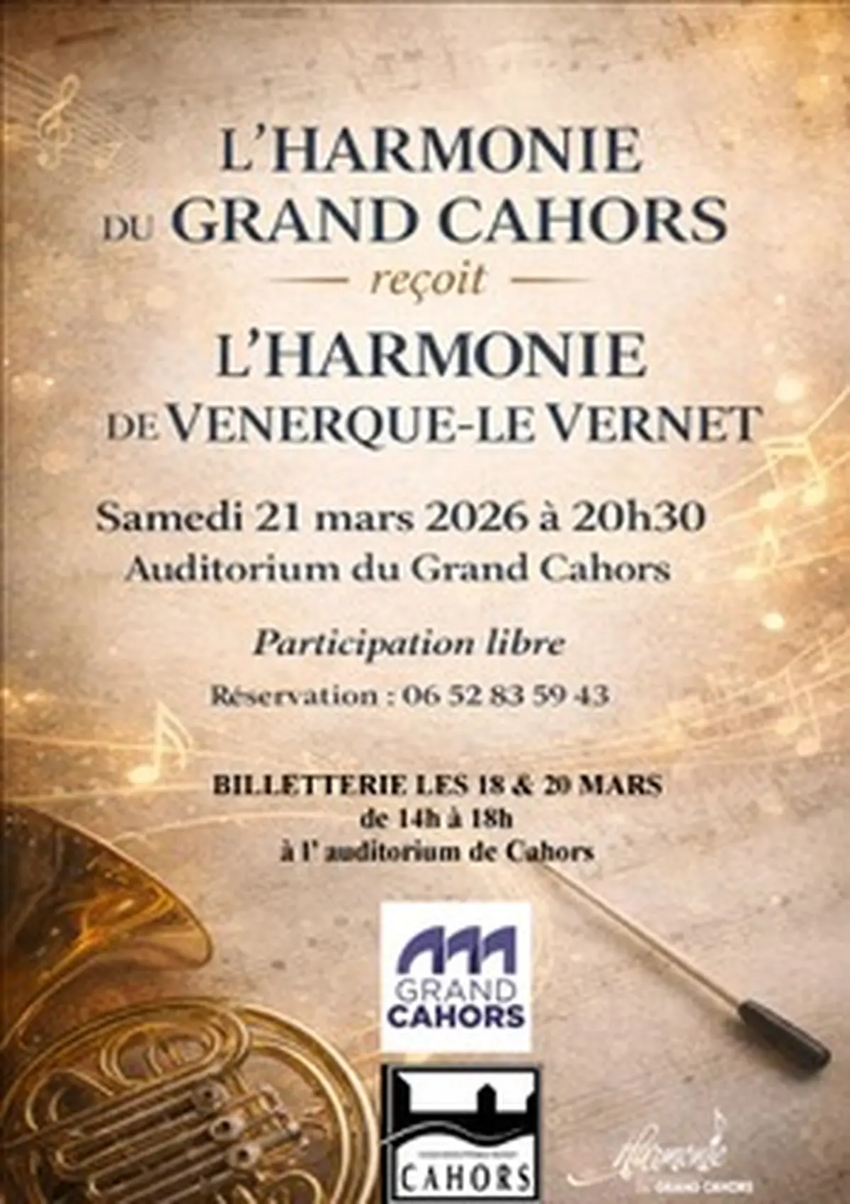 Concert des deux Harmonies du Grand Cahors et de Le Vernet