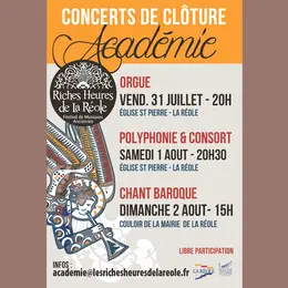 Concert des élèves de polyphonie et consort de flûtes (académie d'été)