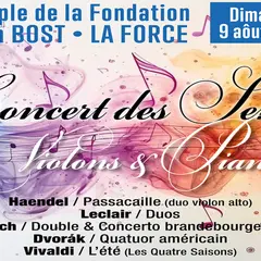 Concert des Sens (Violons & Pianos) | Temple de la Fondation John Bost