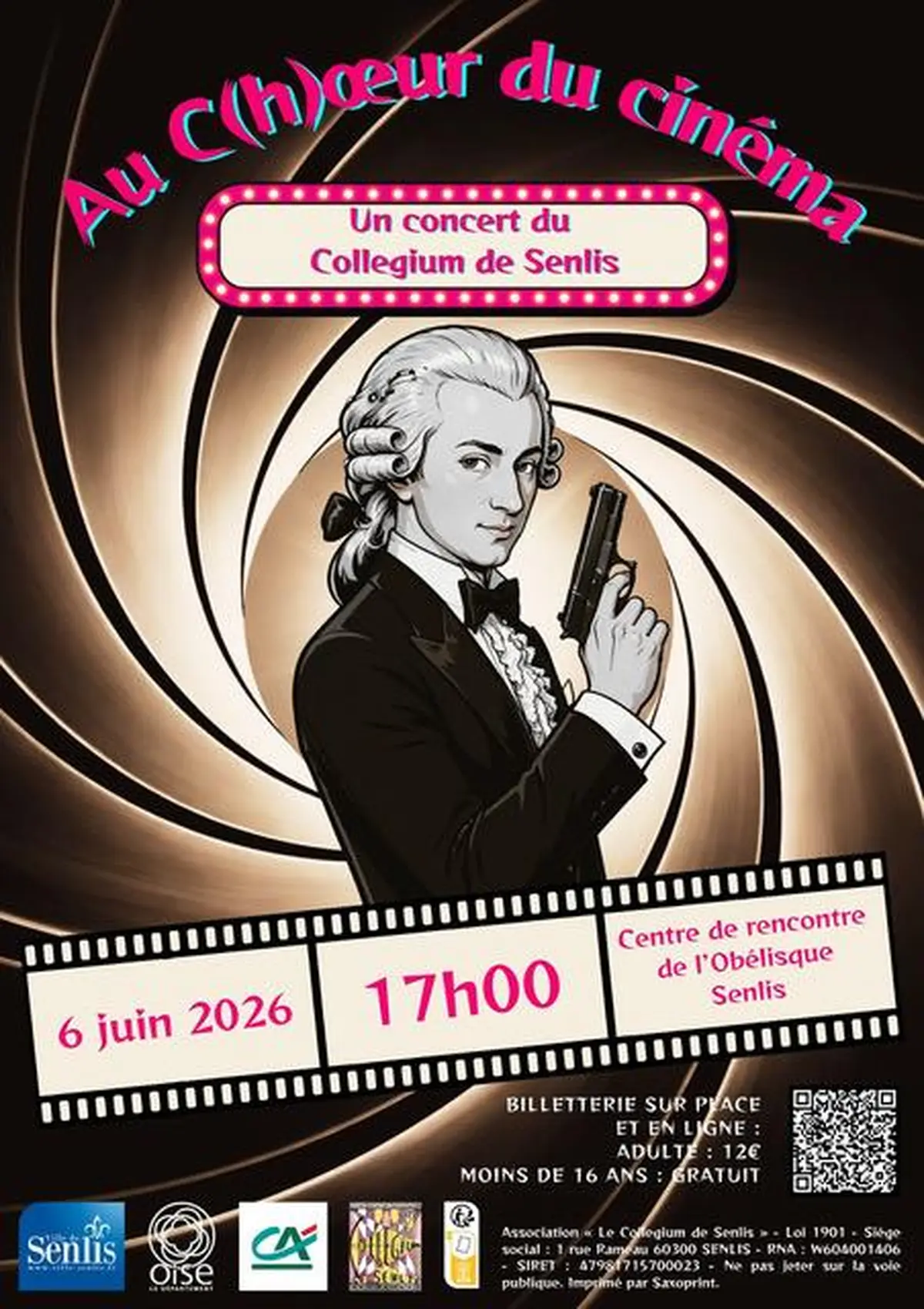 Concert du Collegium de Senlis « Au C(h)œur du cinéma » au Centre de Rencontre de l'Obélisque de Senlis