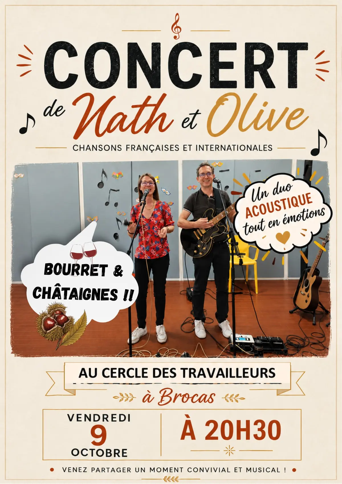 Concert Duo Cordes Vocales+bourret Chataignes