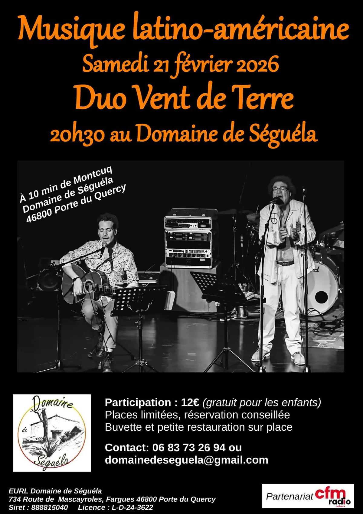 Concert Duo Vent de Terre au domaine de Séguéla