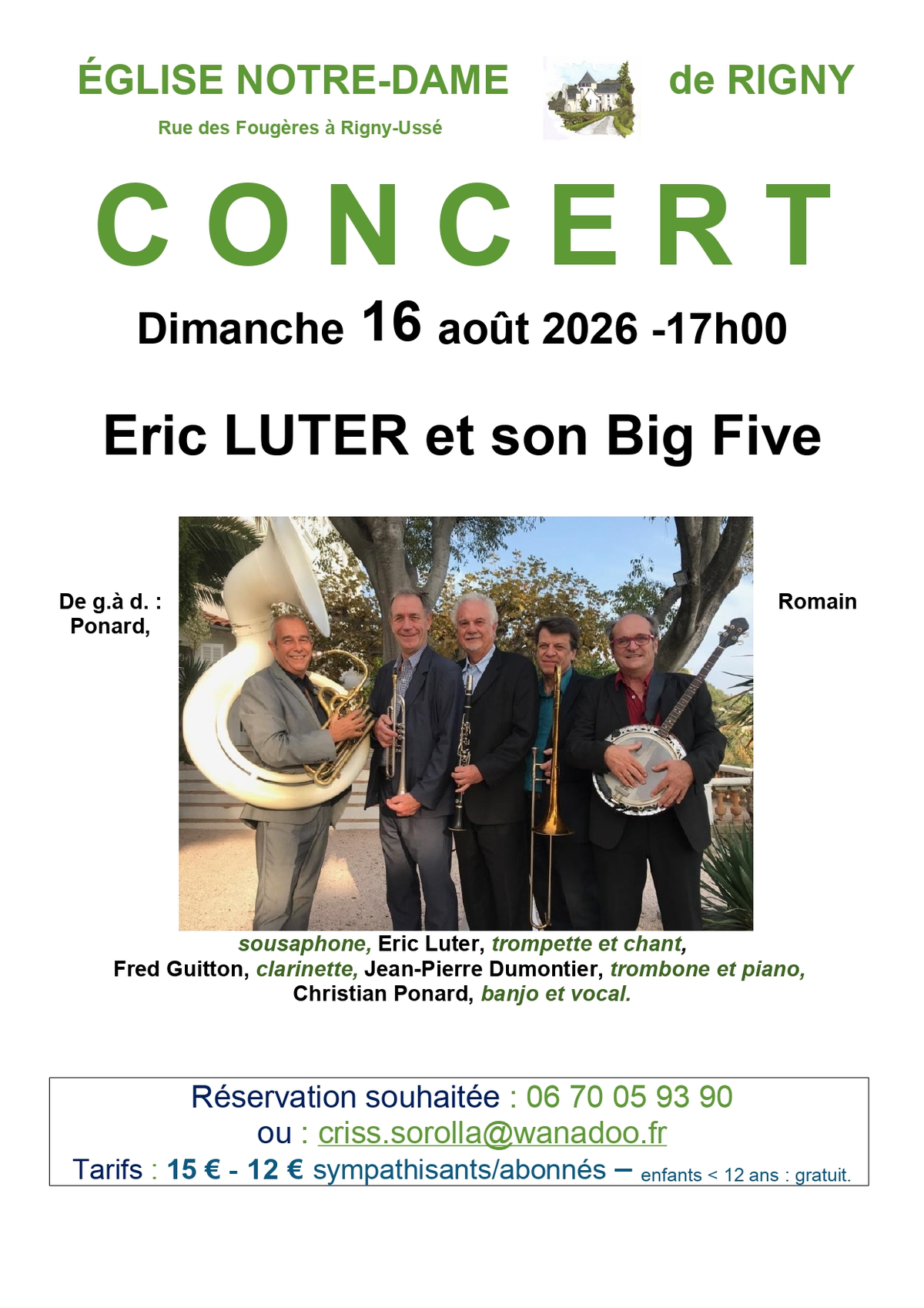 Concert : Eric LUTER et son Big Five