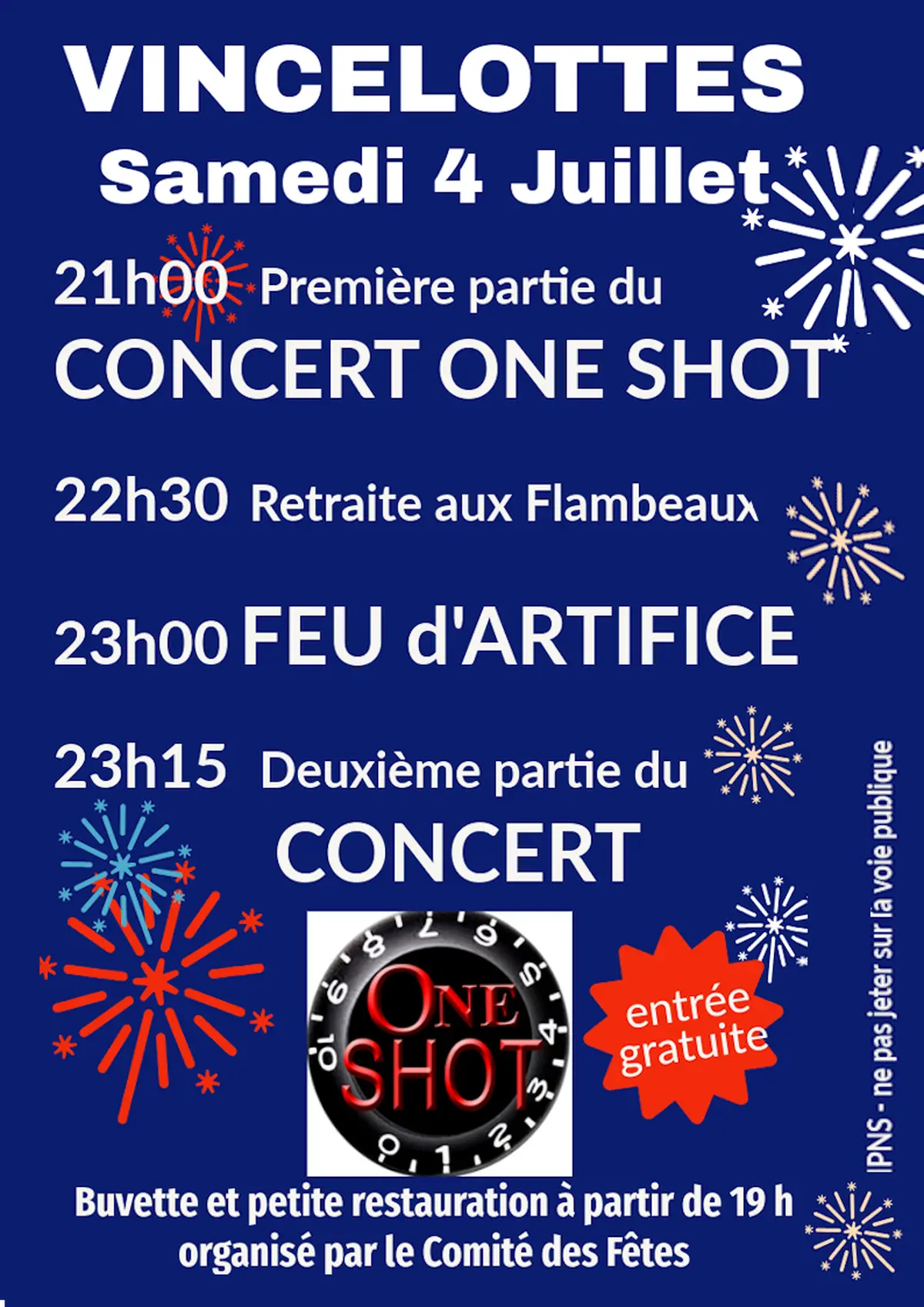 Concert et Feu d'artifice à VINCELOTTES
