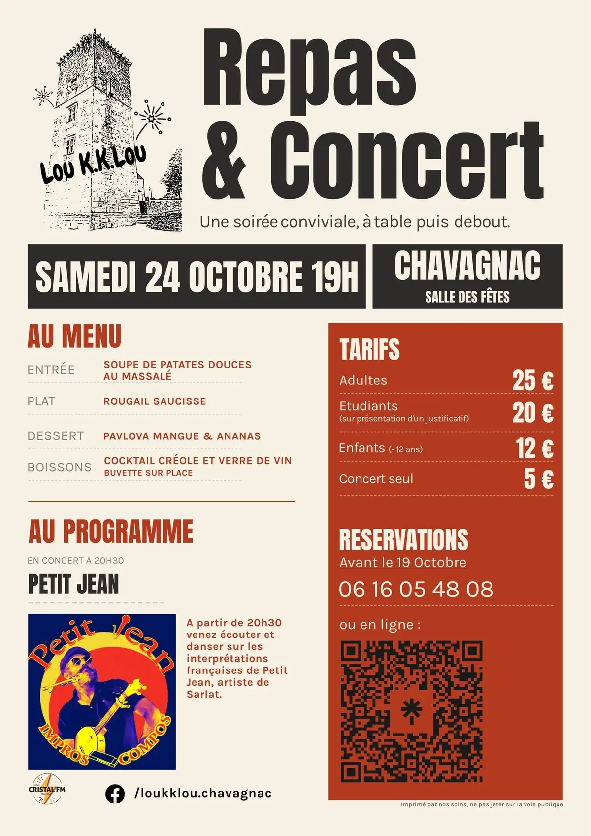 Concert et Repas rougail saucisse