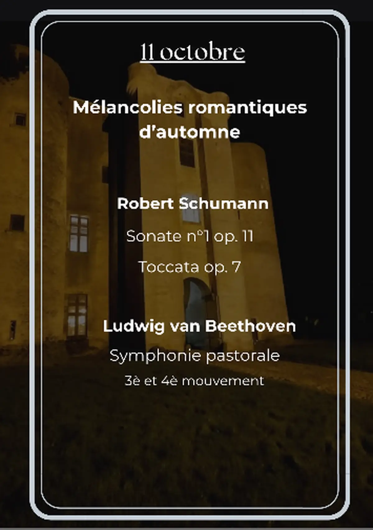 Concert exceptionnel de Bruno Peltre au Château de Sagonne