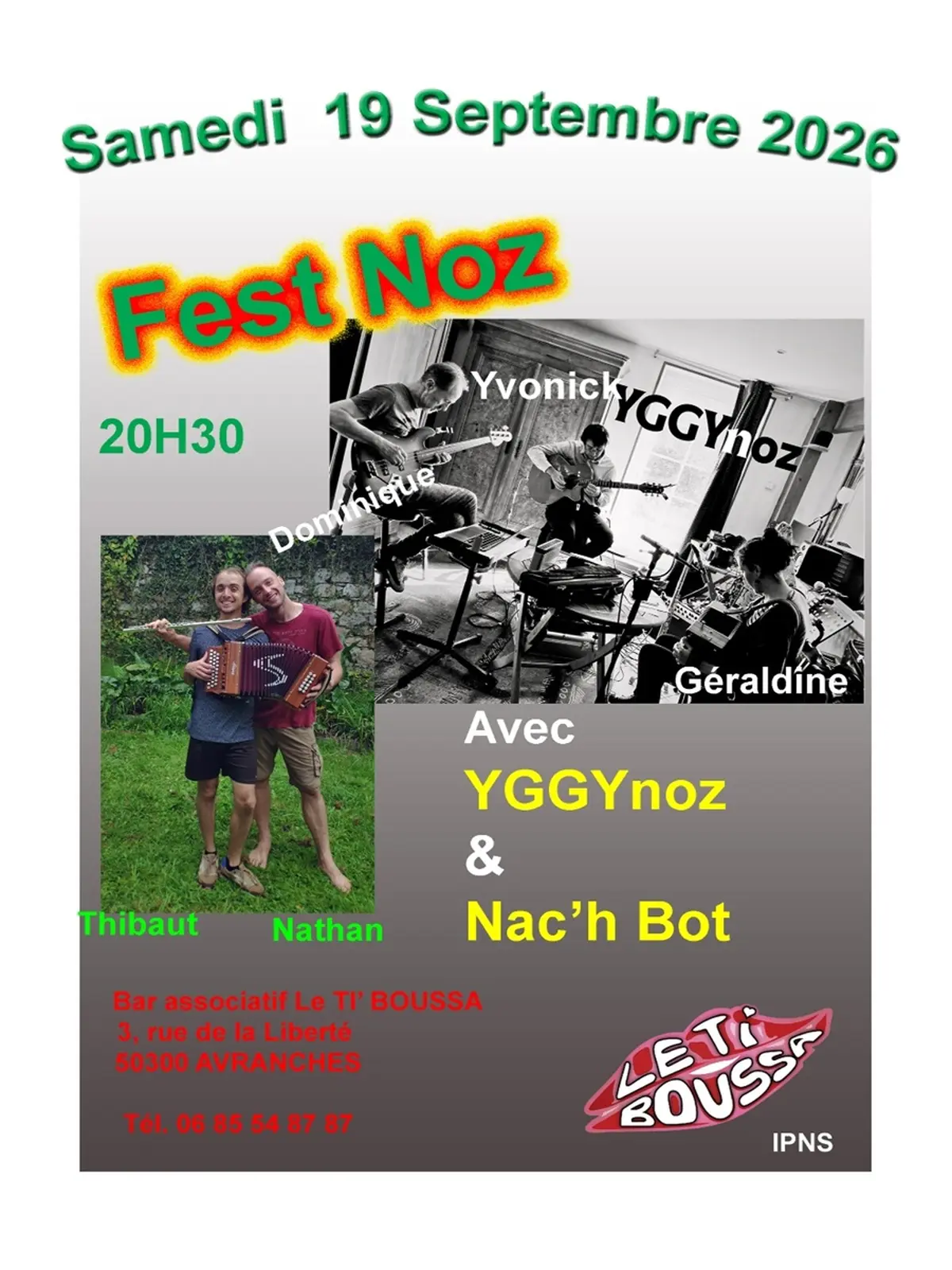 Concert Fest Noz avec Iggy Noz et Nac'h Bot