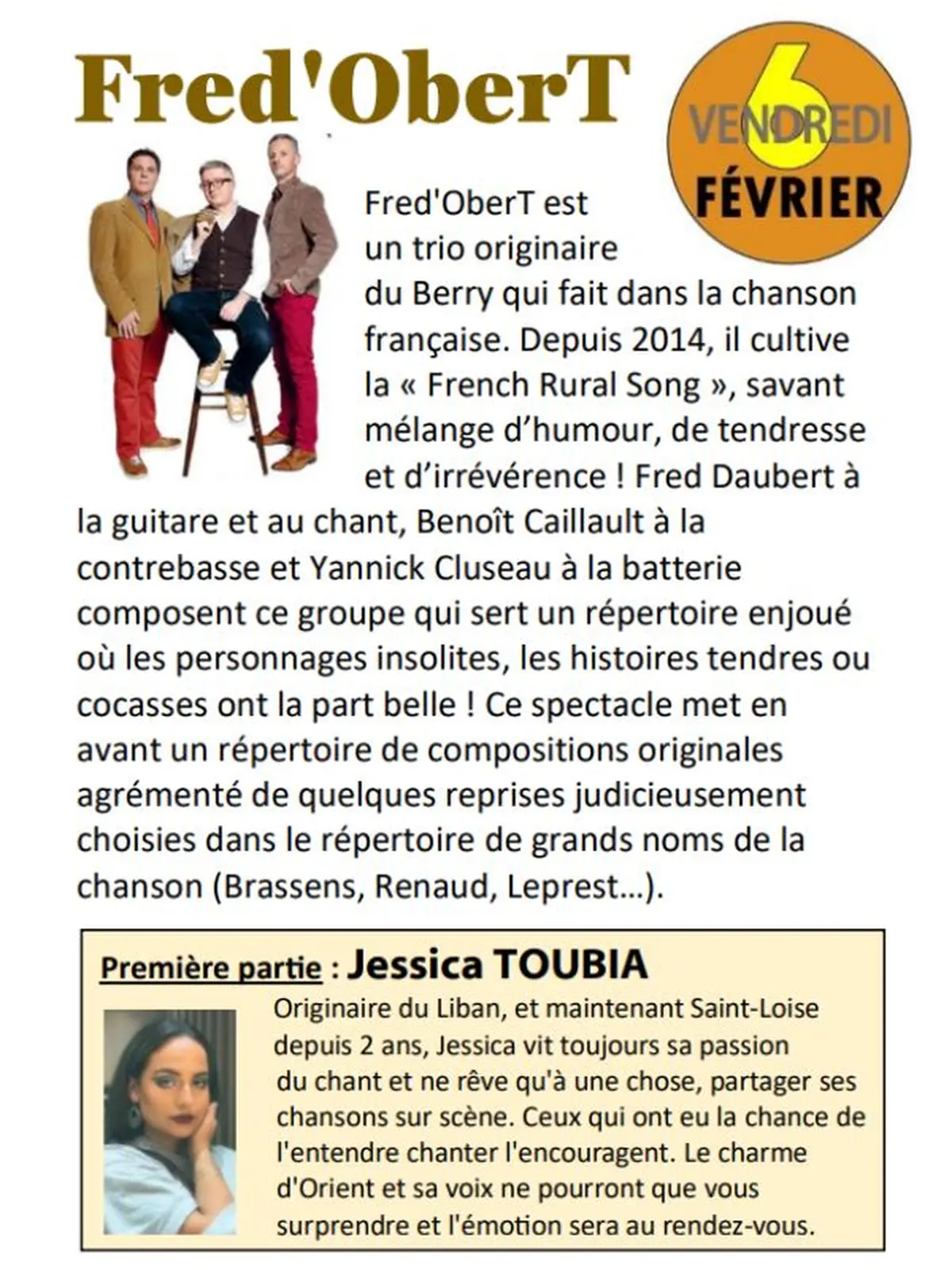 Concert Fred'OberT > Agneaux Culture Loisirs
