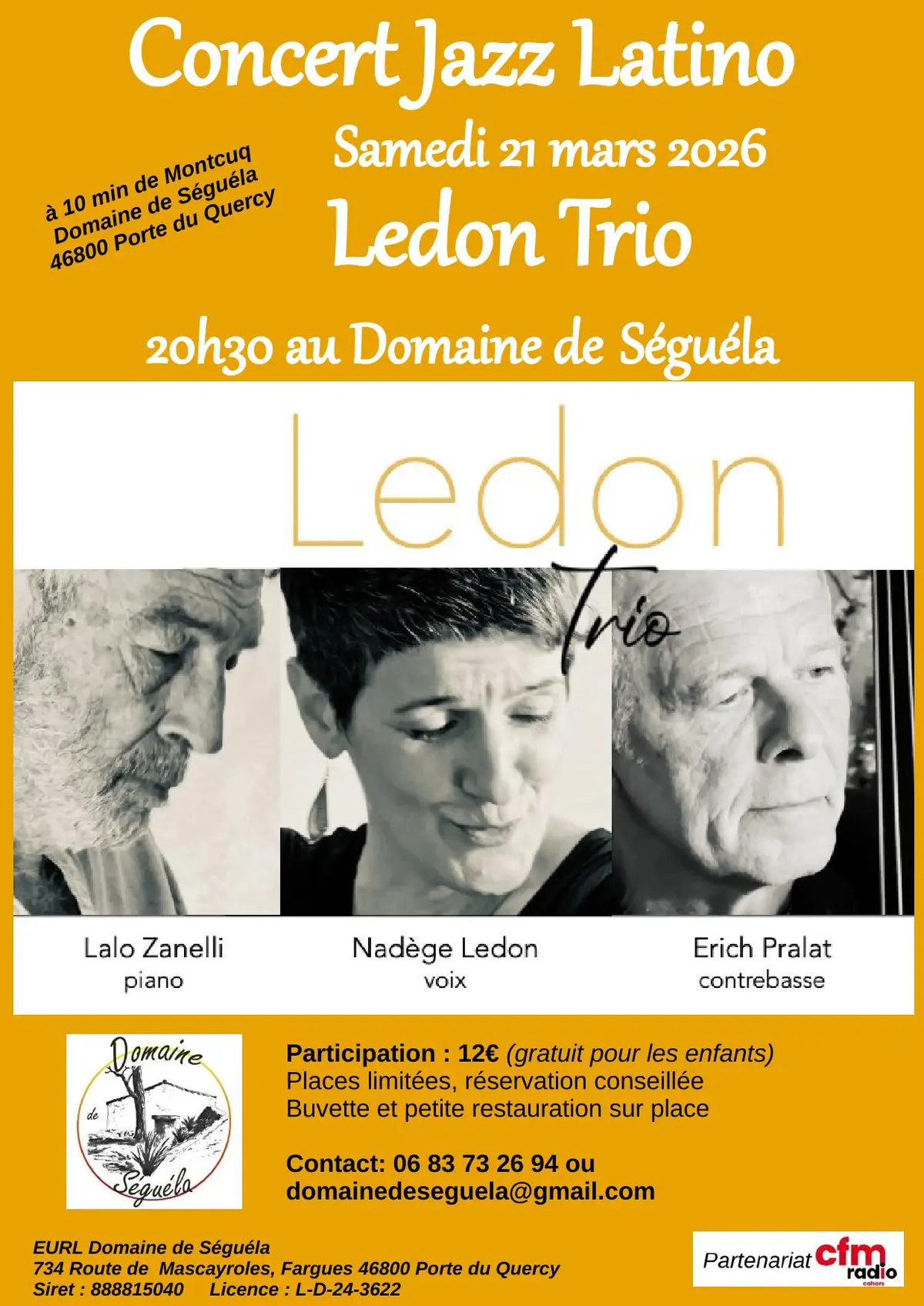 Concert jazz latino au domaine de Séguéla