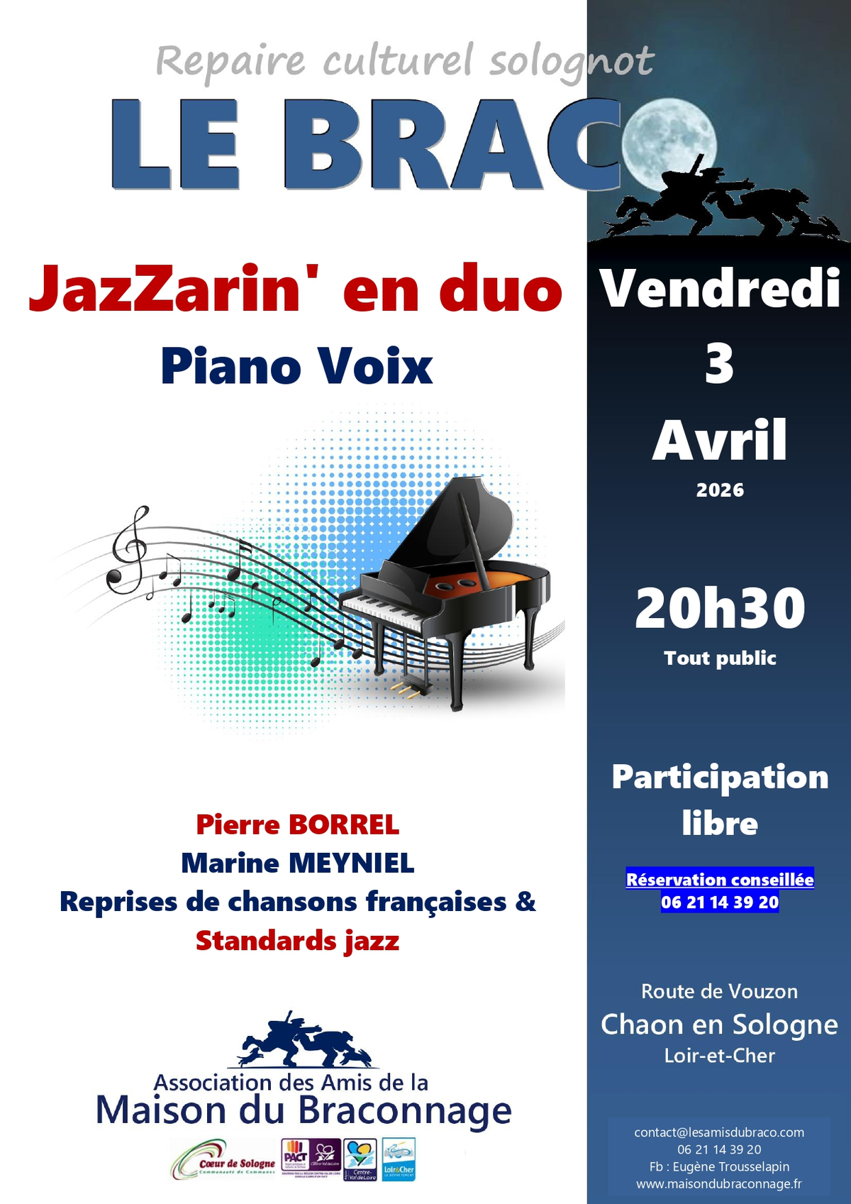 Concert JazZarin' en duo à la Maison du Braconnage de Chaon