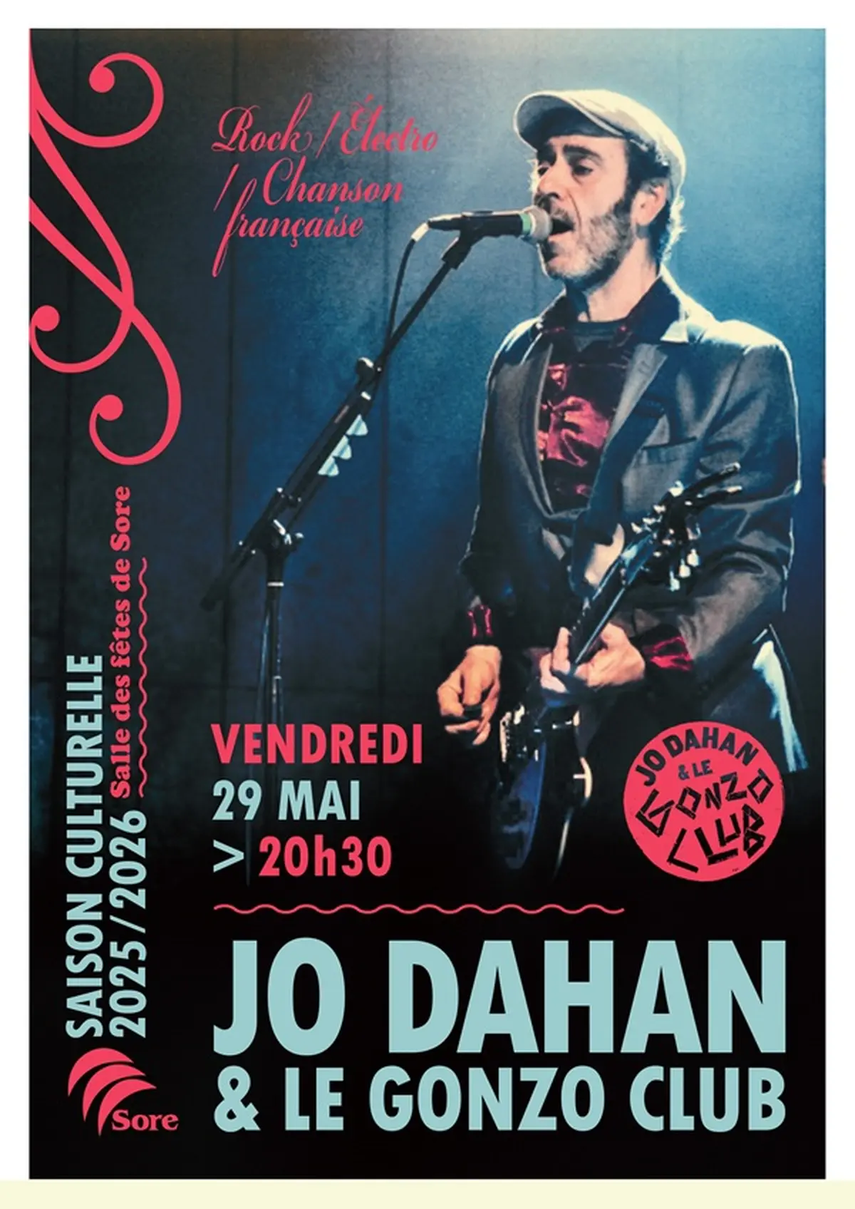 Concert Jo Dahan et le Gonzo Club saison culturelle mairie de Sore