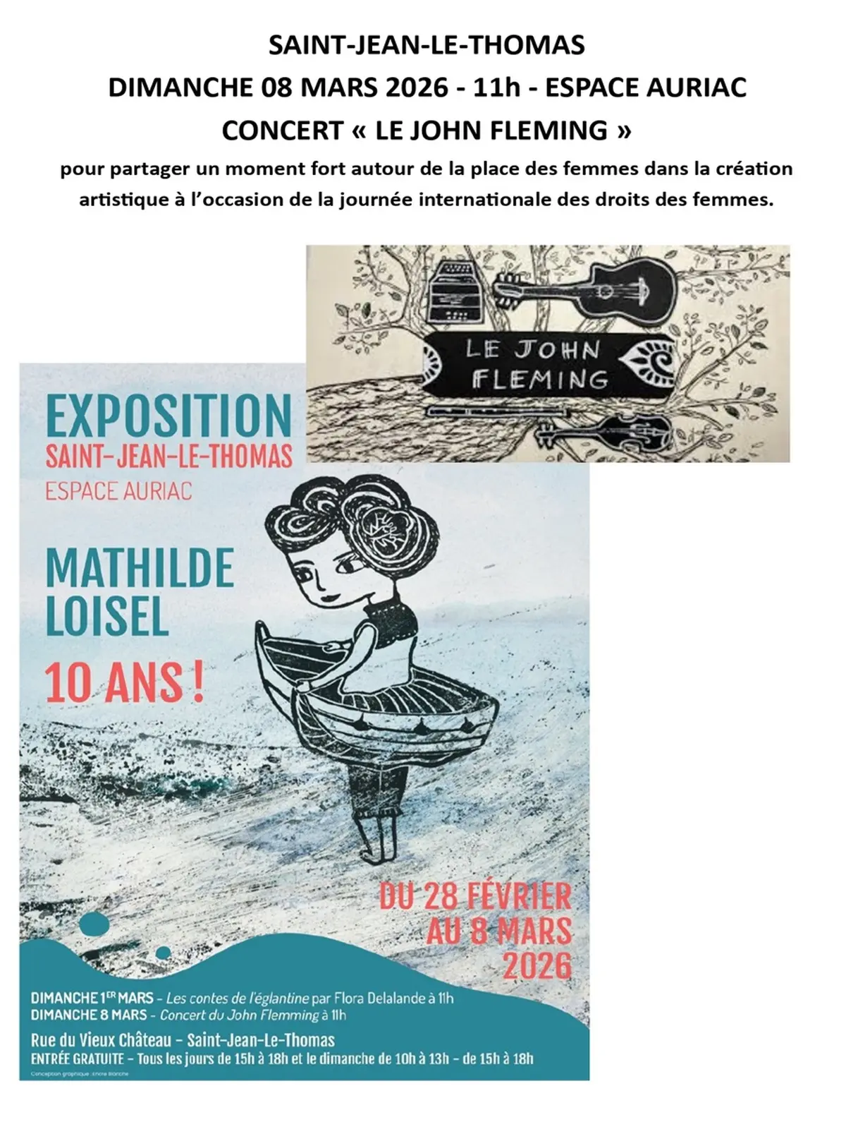 Concert Le John Flemming dans le cadre de l'exposition Mathilde Loisel - 10 ans !