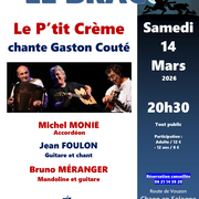 Concert Le P'tit Crème chante Gaston Couté à la Maison du Braconnage de Chaon