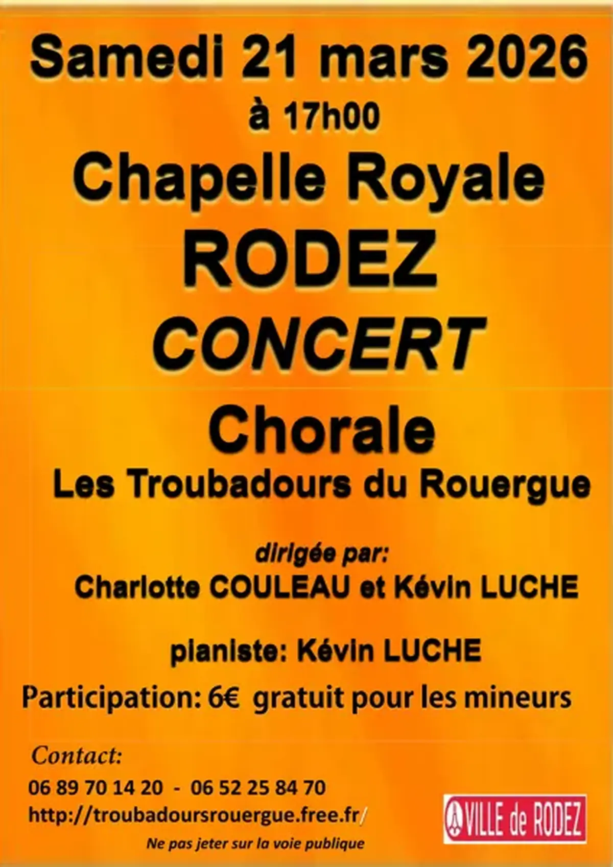 Concert les Troubadours du Rouergue - chapelle royale