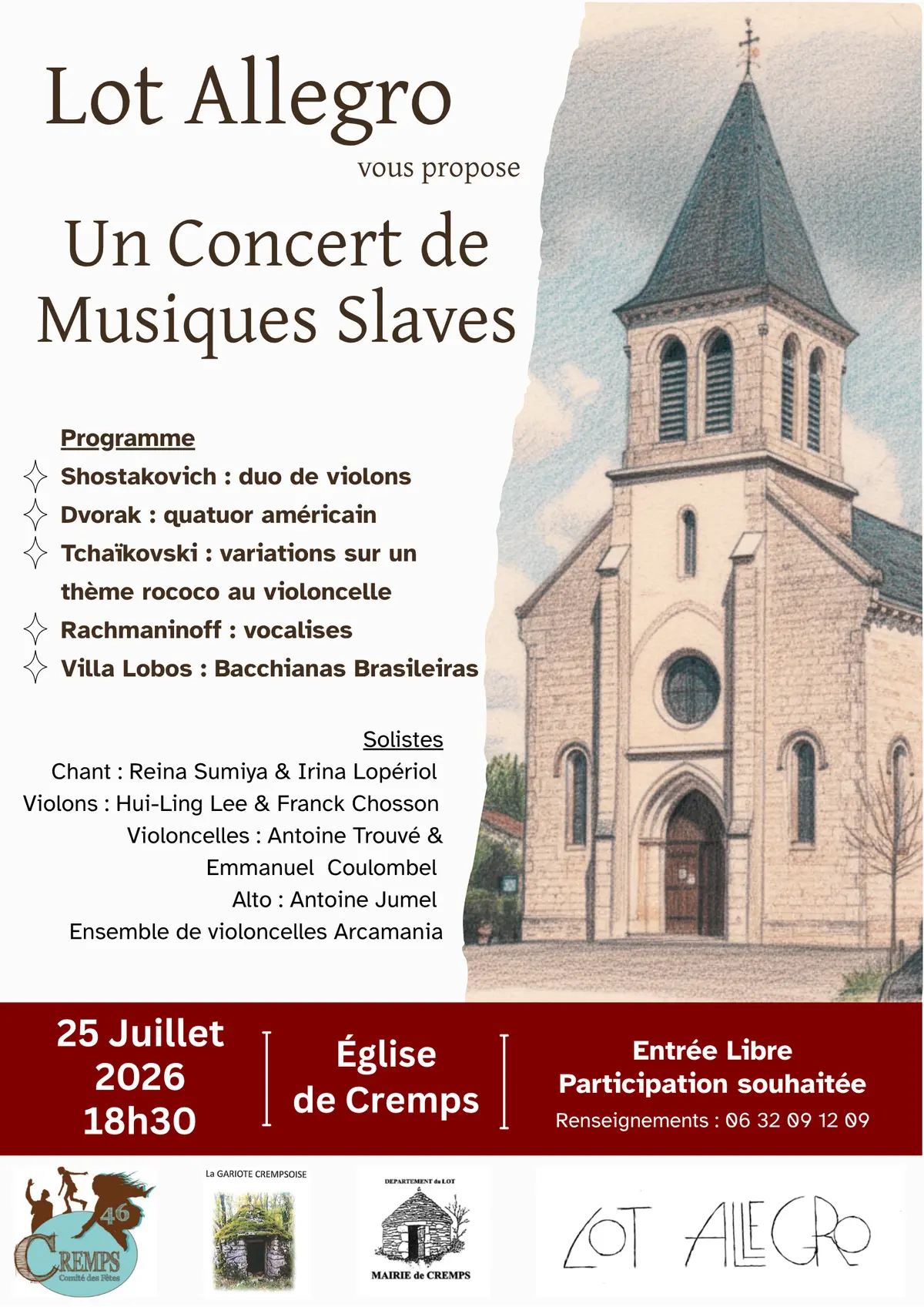 Concert Lot Allegro à Cremps : concert de musiques slaves