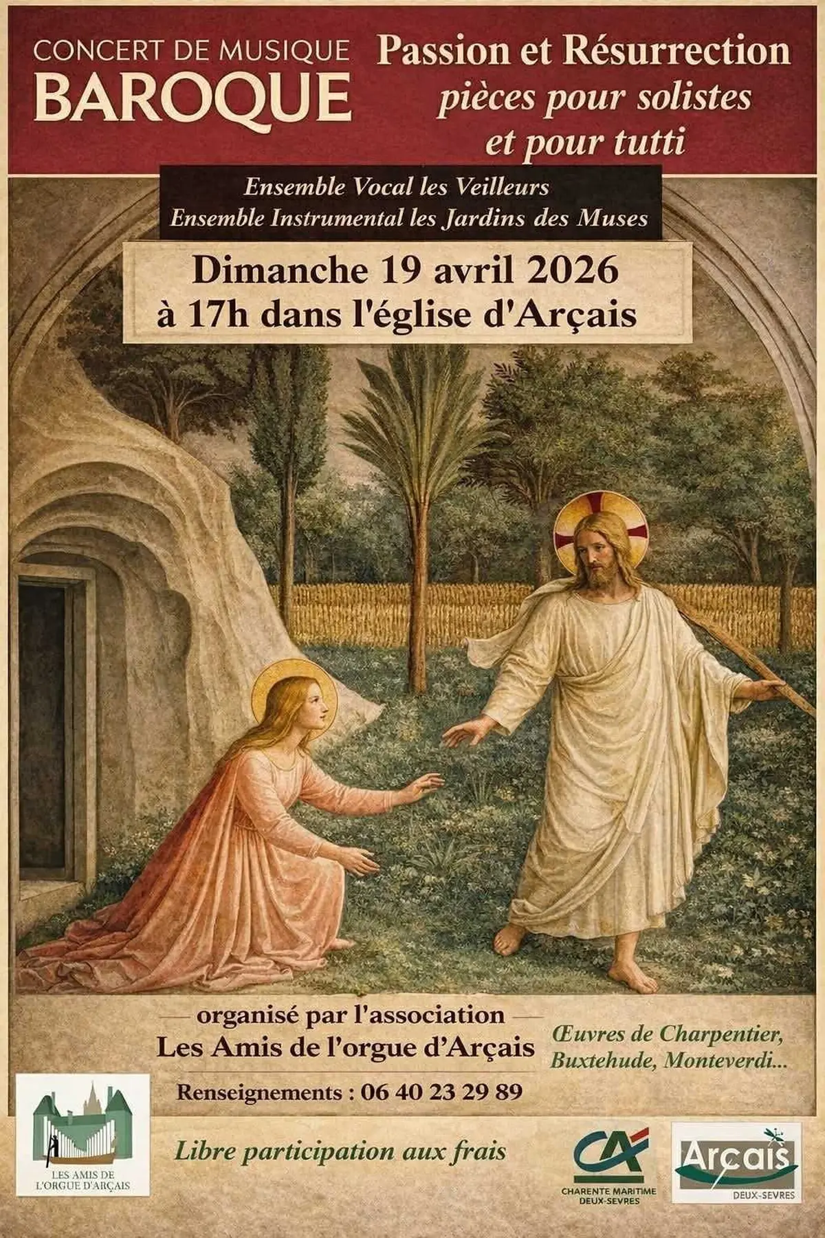 Concert musique baroque à Arçais