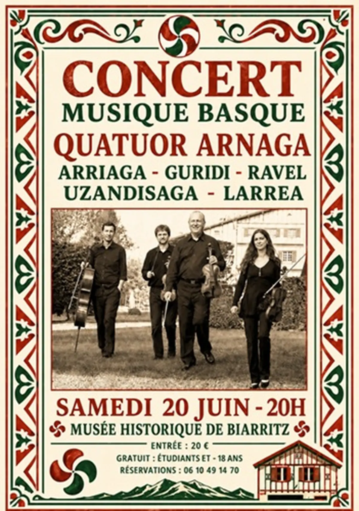 Concert musique basque : Quatuor Arnaga