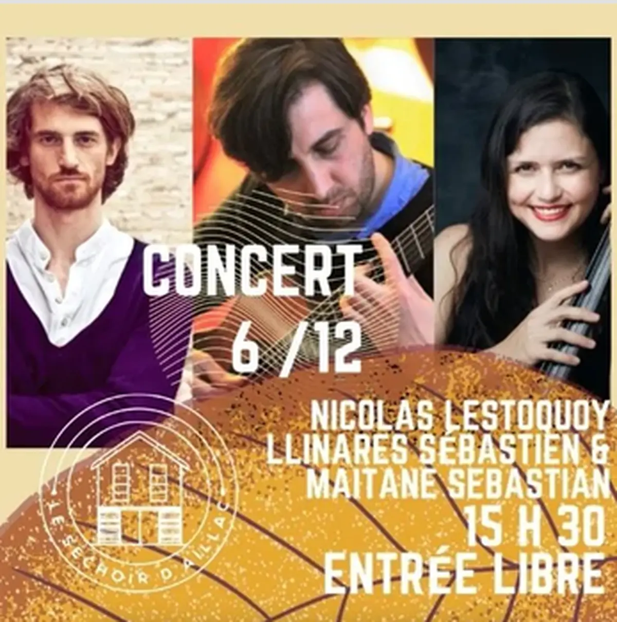 Concert - Nicolas Lestoquoy, Sébastien Llinares, Maitane Seb [Séchoir d'Aillac]