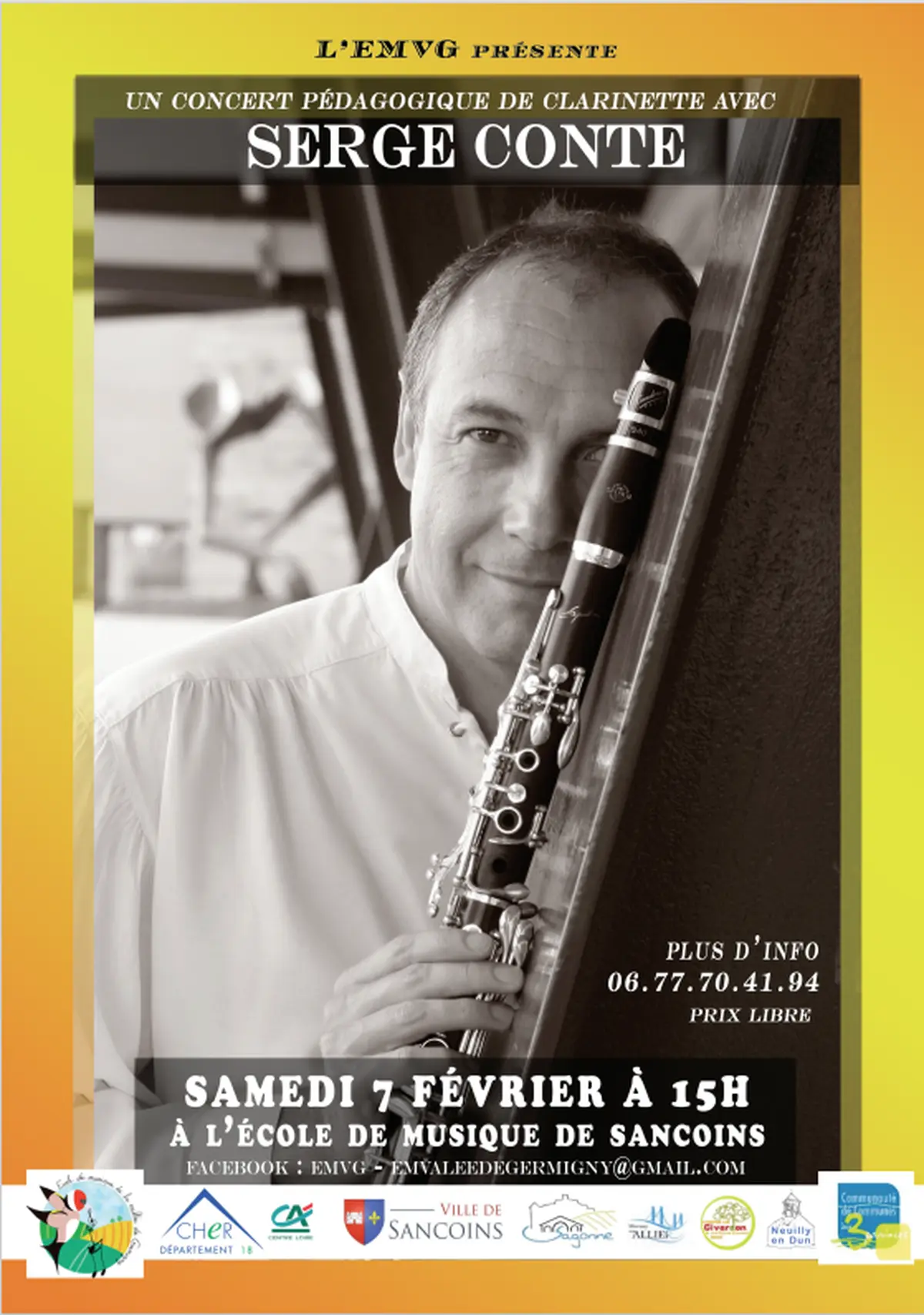 Concert pédagogique de clarinette avec Serge CONTE