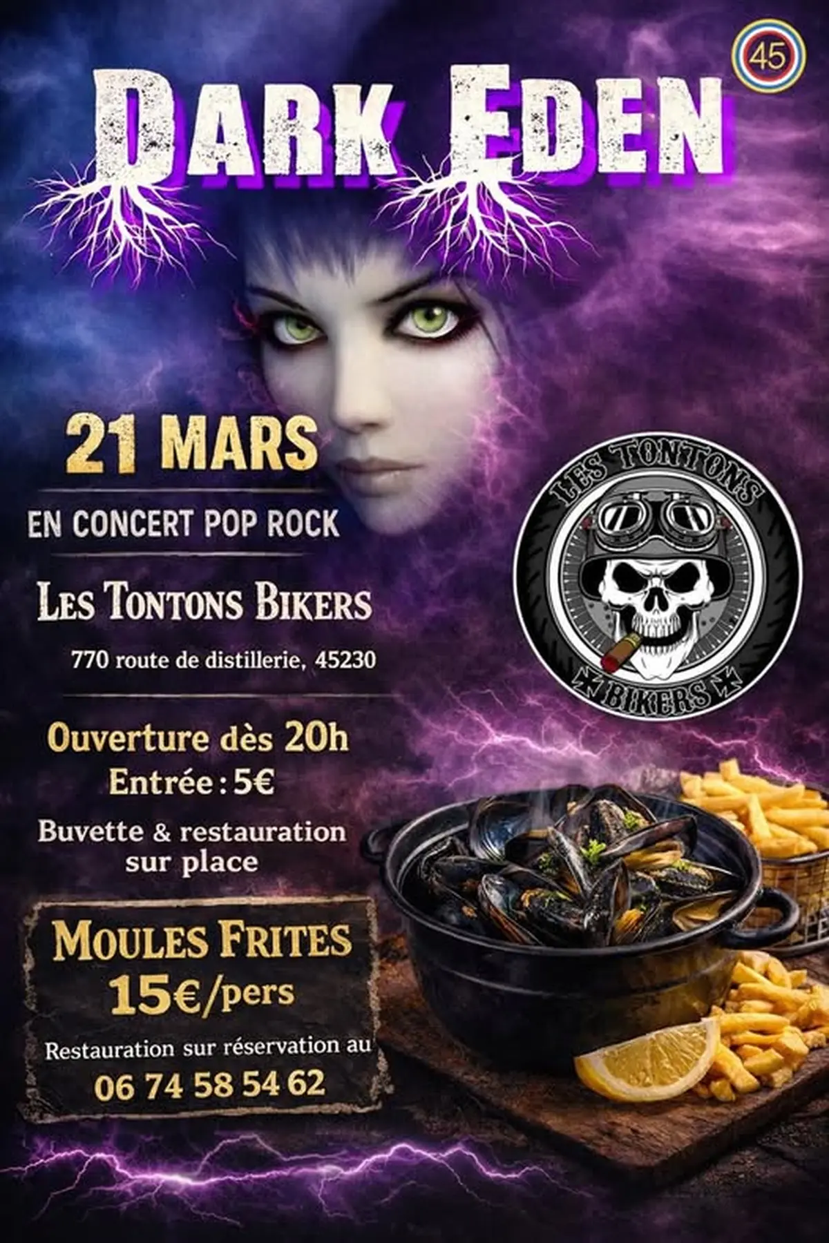 Concert pop rock avec Dark eden