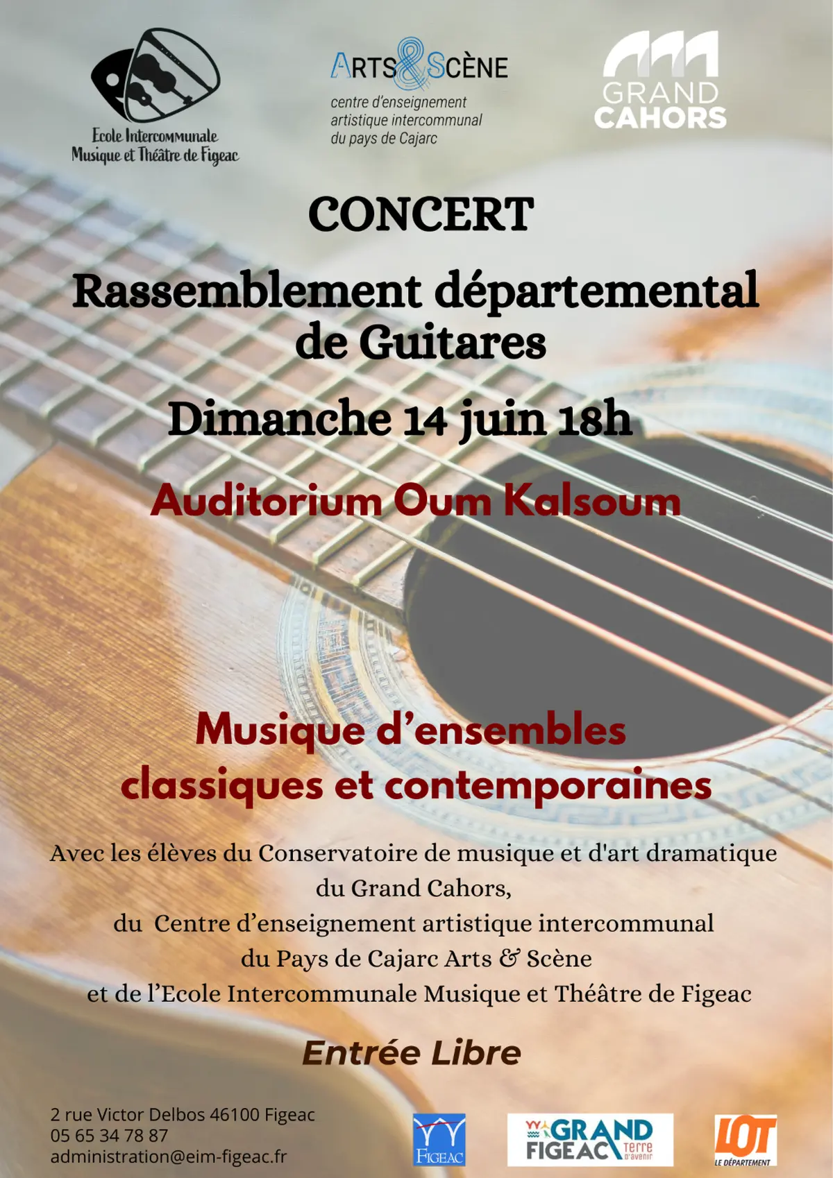 Concert : rassemblement départemental de guitares à Figeac