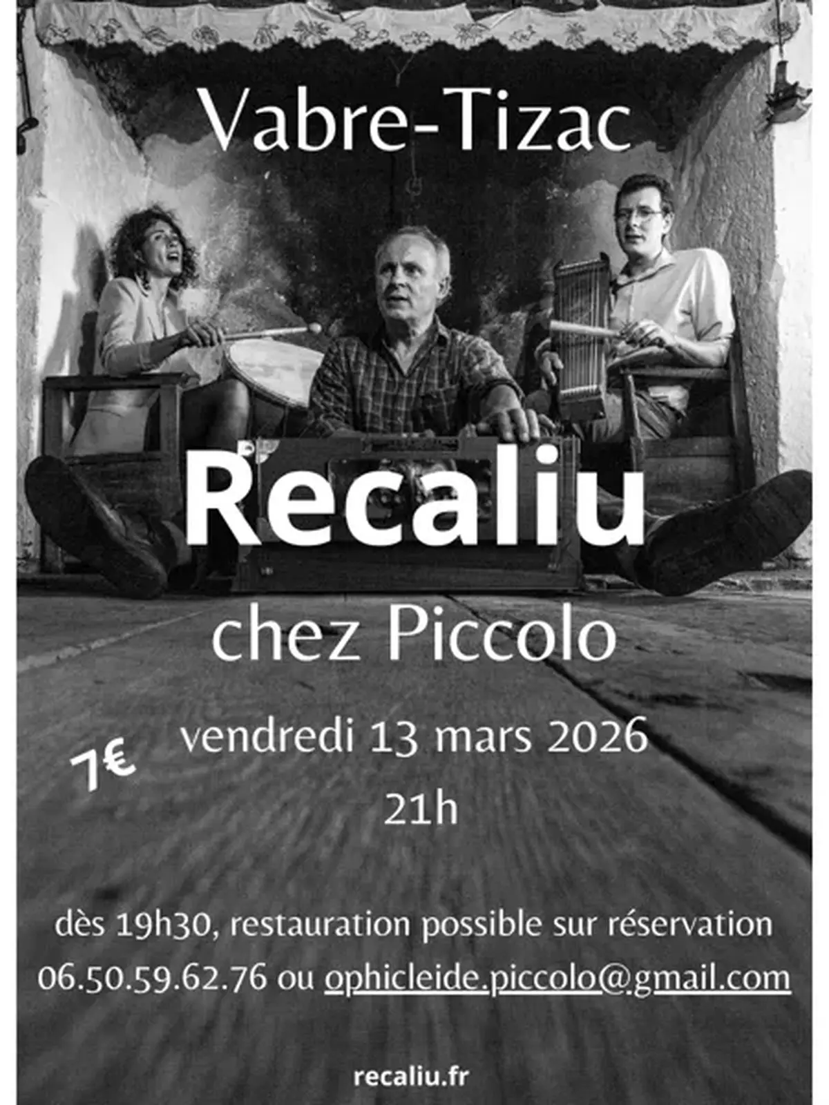 Concert Recaliu chez Piccolo à Vabre-Tizac